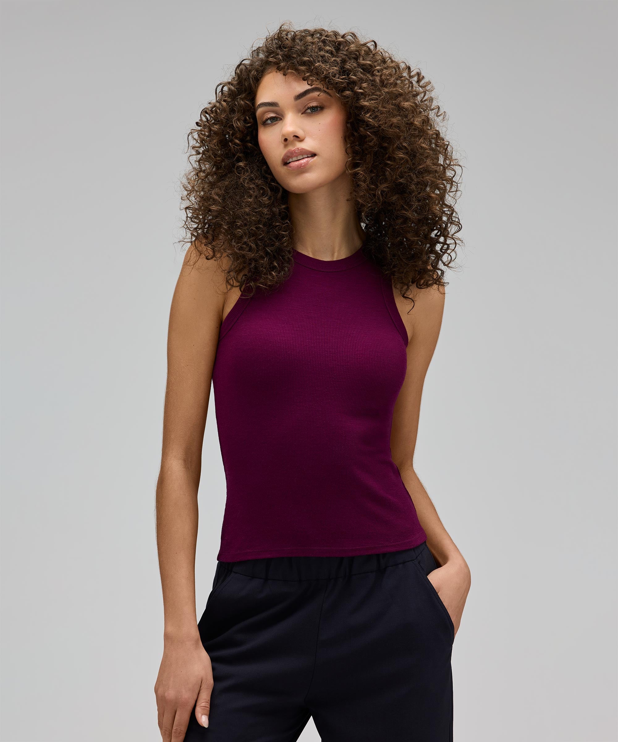 Women's Merino Ribbed Racer Tank、mySite、noshort