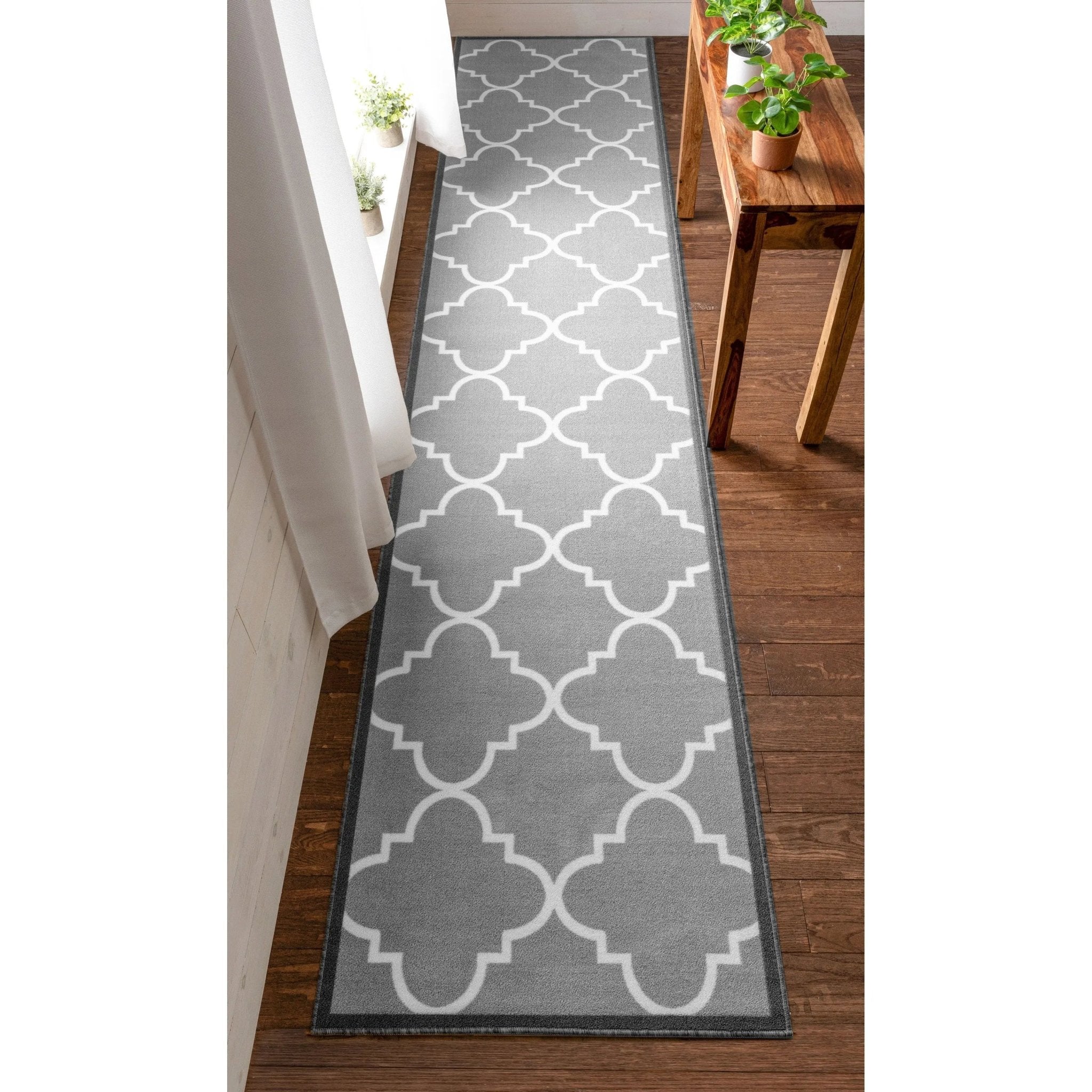 Brooklyn Trellis Grey Modern Flat-Weave Cotton Backing Rug、mySite、gigharbornorthrealestate