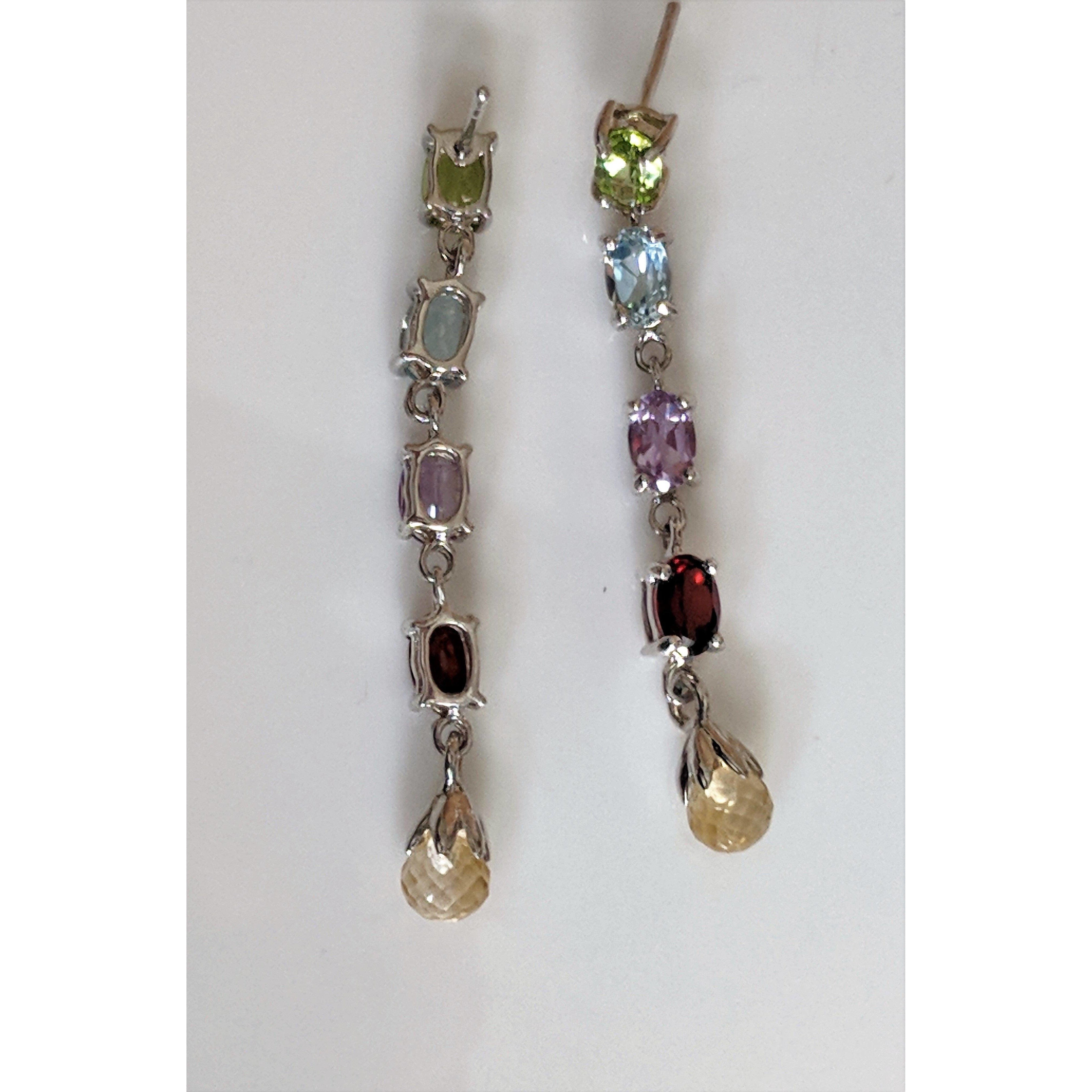 Multi Gemstone Earrings, Amethyst, topaz, garnet, citrine, peridot magnificent!、mySite、g9winljtr