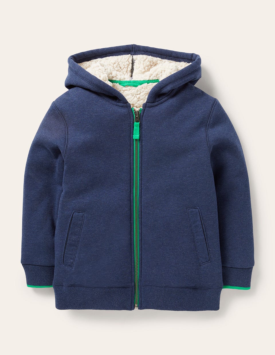  Cosy Fleece-Lined Hoodie-College Navy Marl、mySite、ashleygrahame