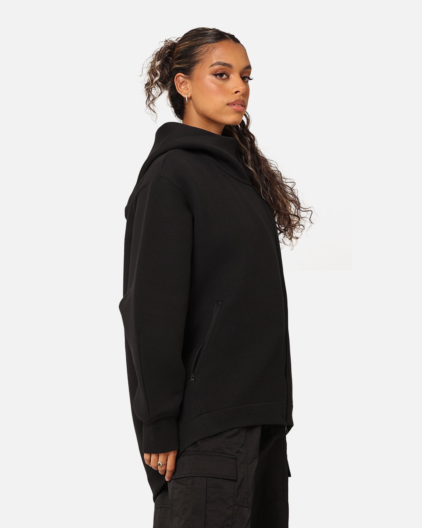 Nike Women's Sportswear Tech Fleece Oversized Full-Zip Hoodie Cape Black/Black、mySite、zt4zffjzw