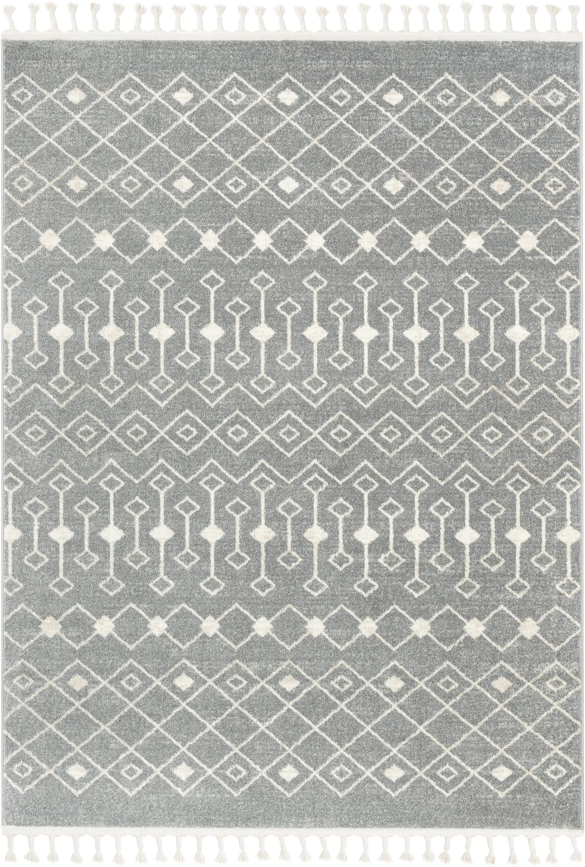 Transistora Nordic Tribal Trellis Pattern Grey Rug、mySite、gigharbornorthrealestate