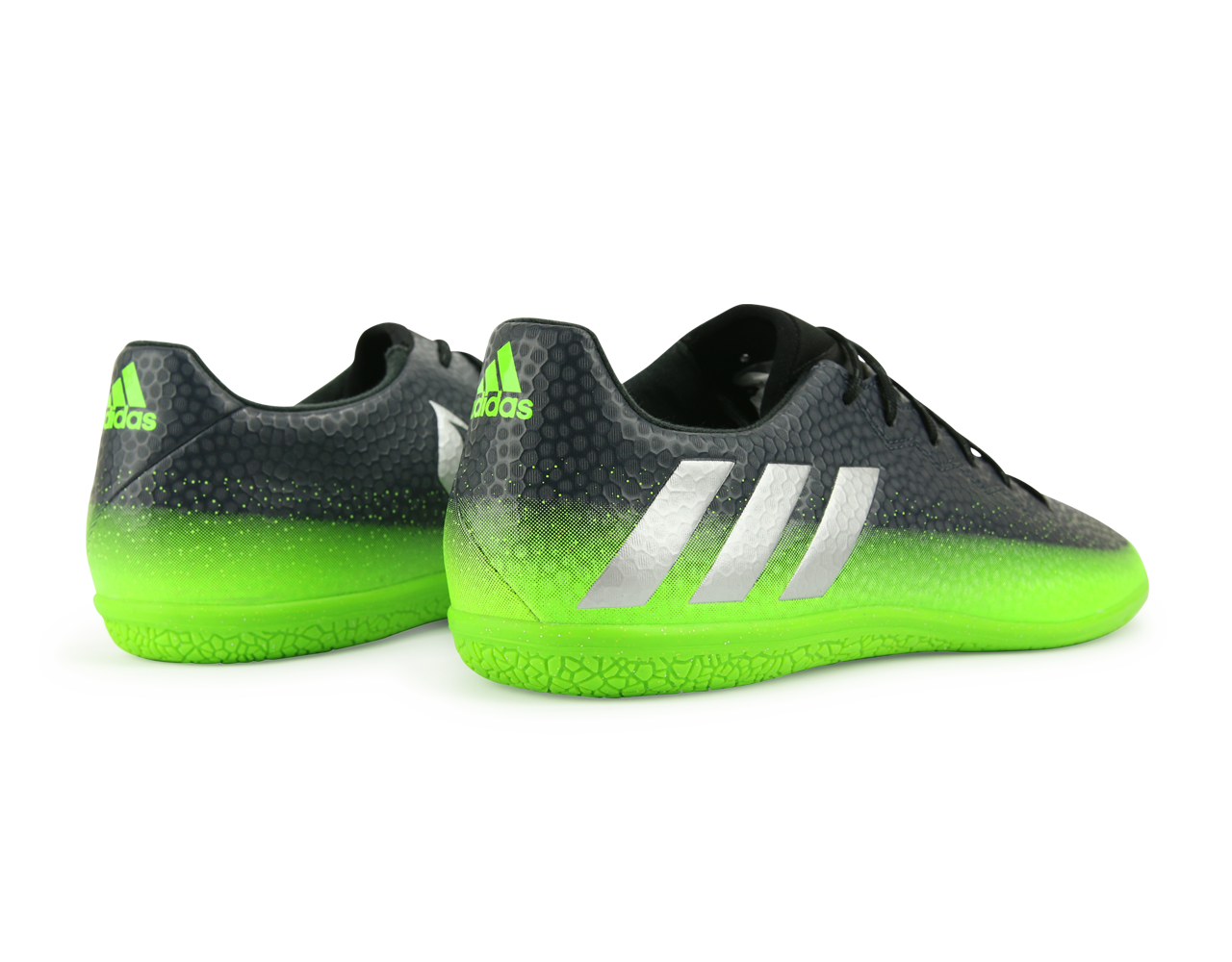 adidas Men's Messi 16.3 Indoor Soccer Shoes Dark Grey/Silver Metalic/Solar Green、mySite、noshort