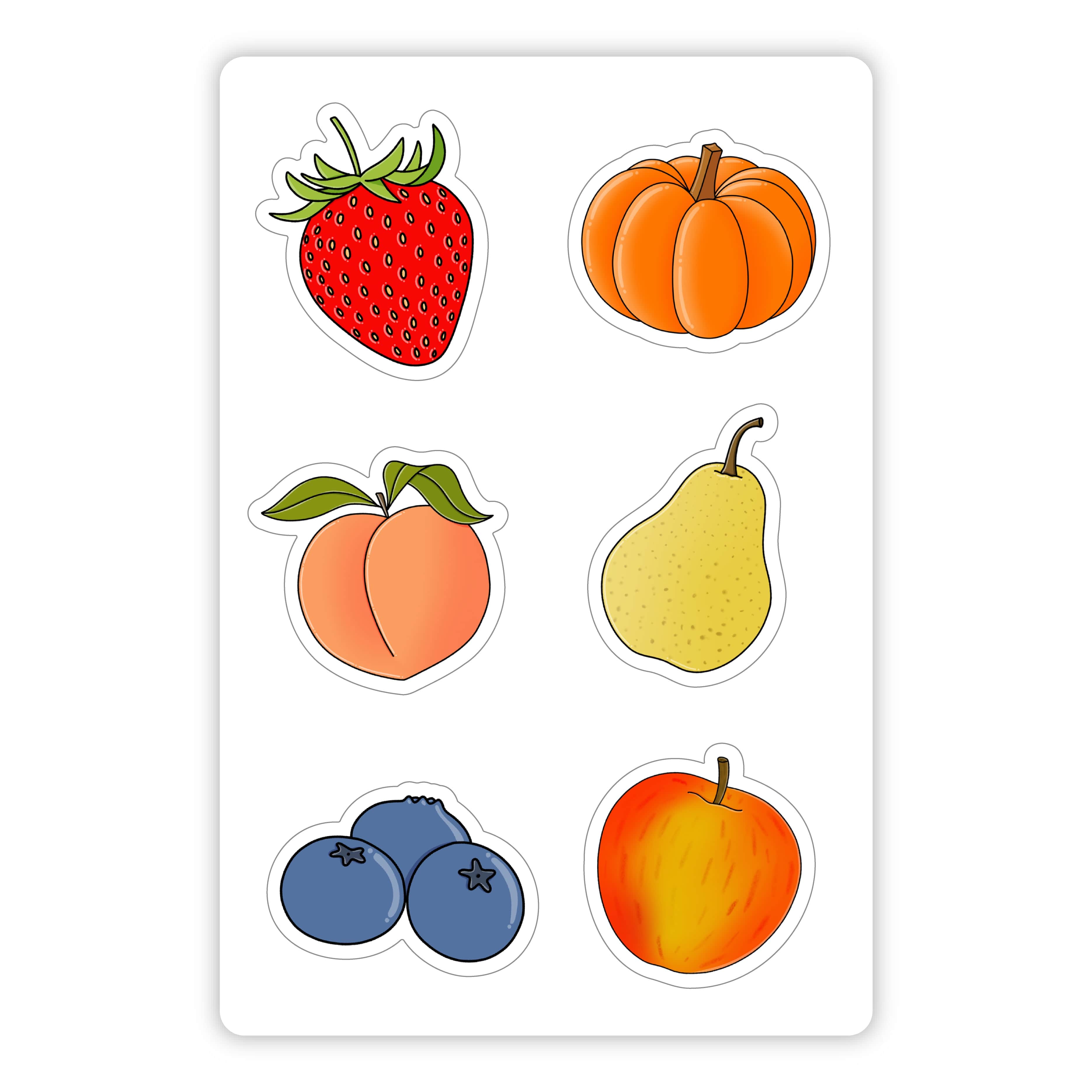  Peach & More Fruits Mini Sticker Sheet、mySite、elrpsem3k
