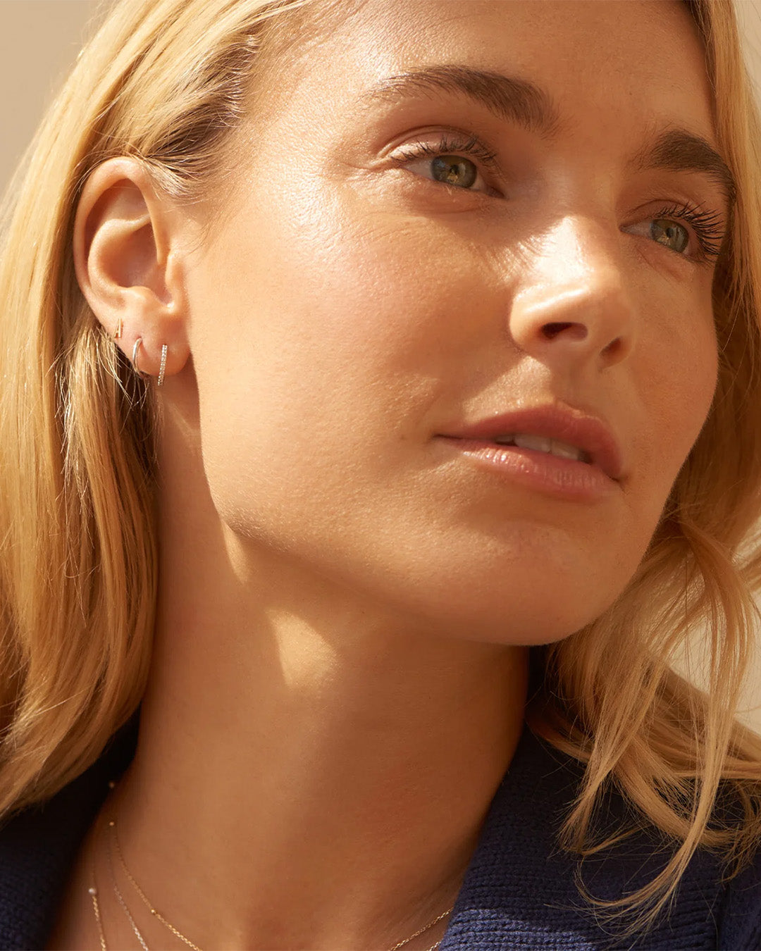 14k White Gold Classic Single Huggie、mySite、hinf8tx79