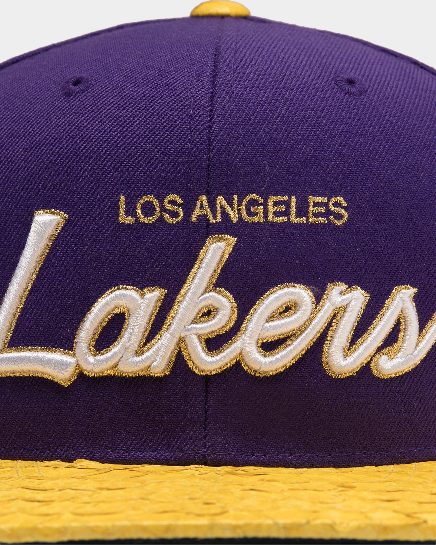 Mitchell & Ness Los Angeles Lakers Lux Carp Script Snapback Purple/ Yellow、mySite、zt4zffjzw