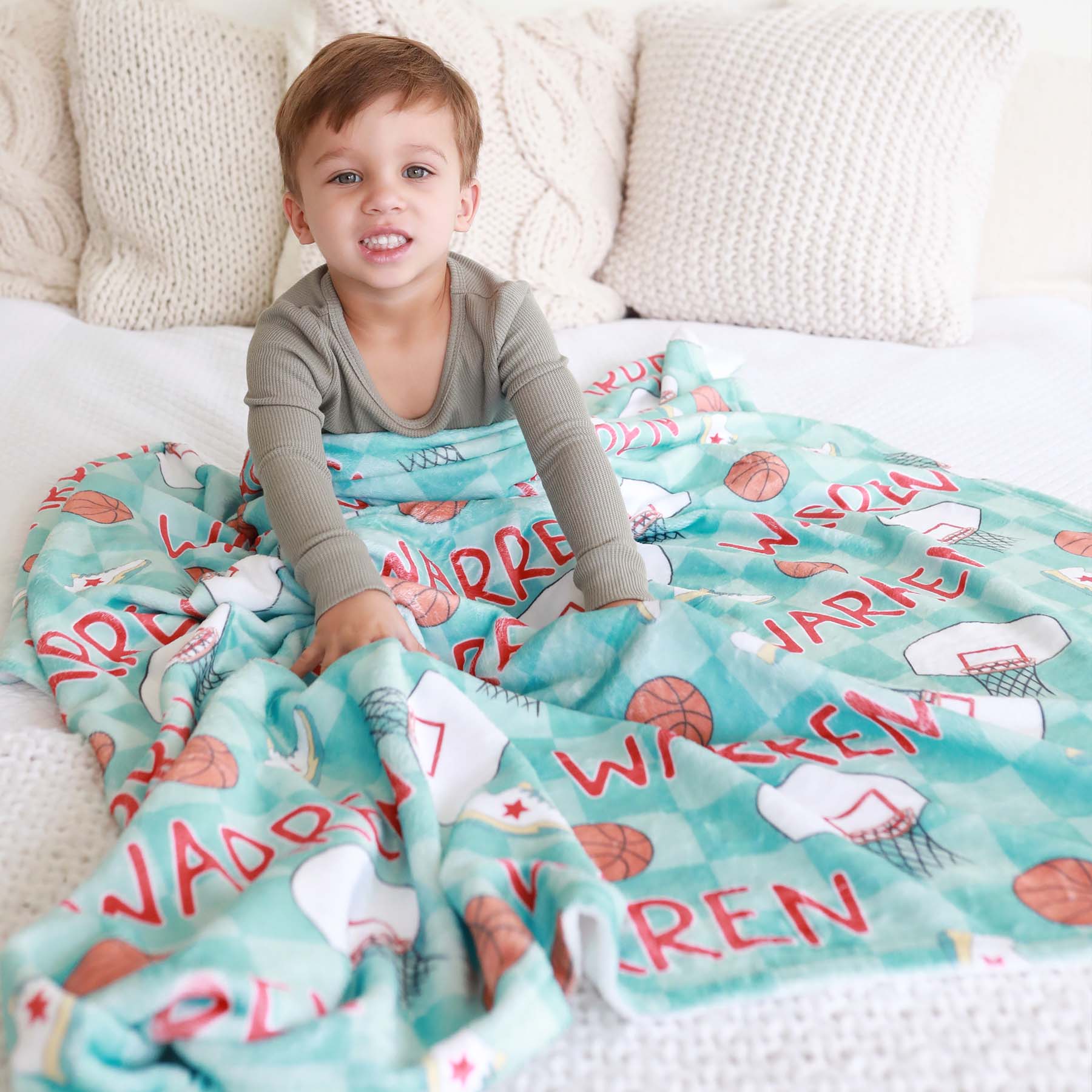  Basketball Star Personalized Kids Blanket、mySite、layawaytickets