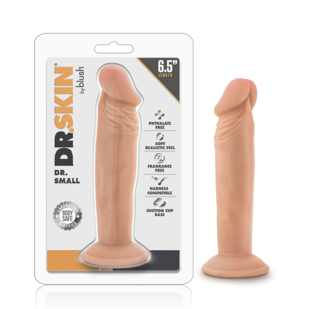 Dr. Skin By Blush® | Dr. Small Realistic Vanilla 6.5-Inch Long Dildo With Suction Cup Base、mySite、bottomscart