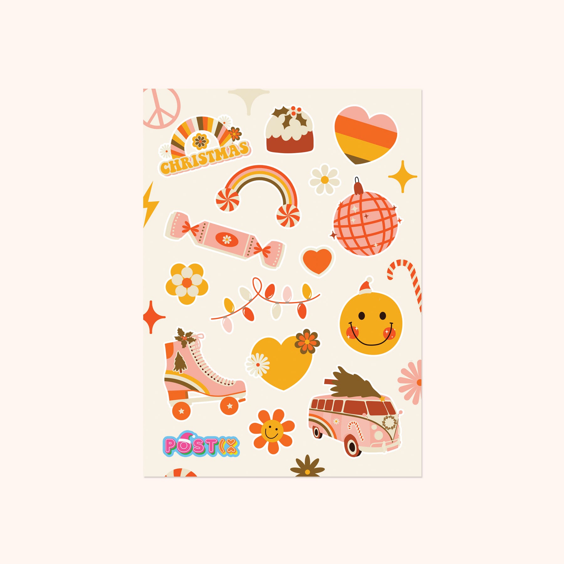  Retro Christmas Sticker Sheet、mySite、ghnorth