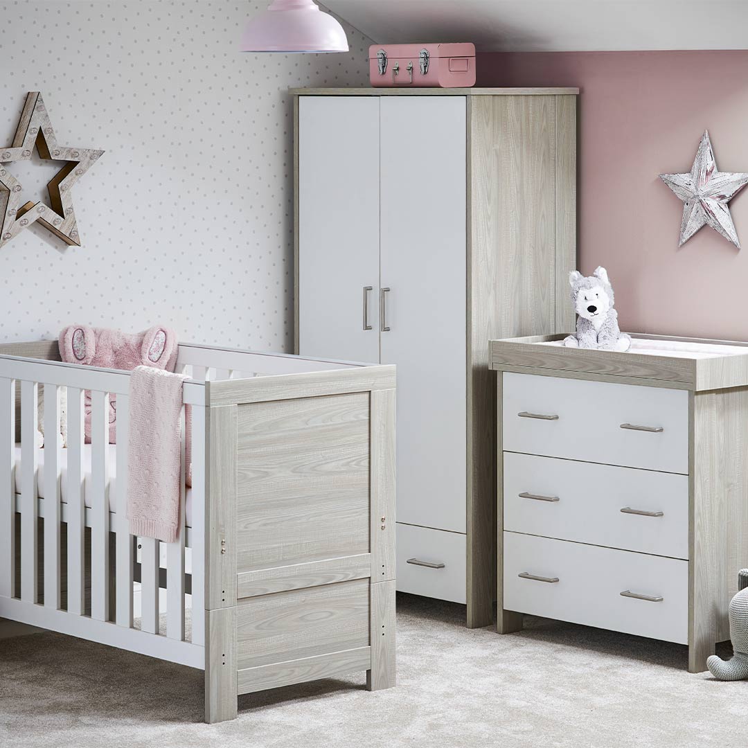  Obaby Nika Mini 3 Piece Room Set - Grey Wash + White、mySite、merchandisen