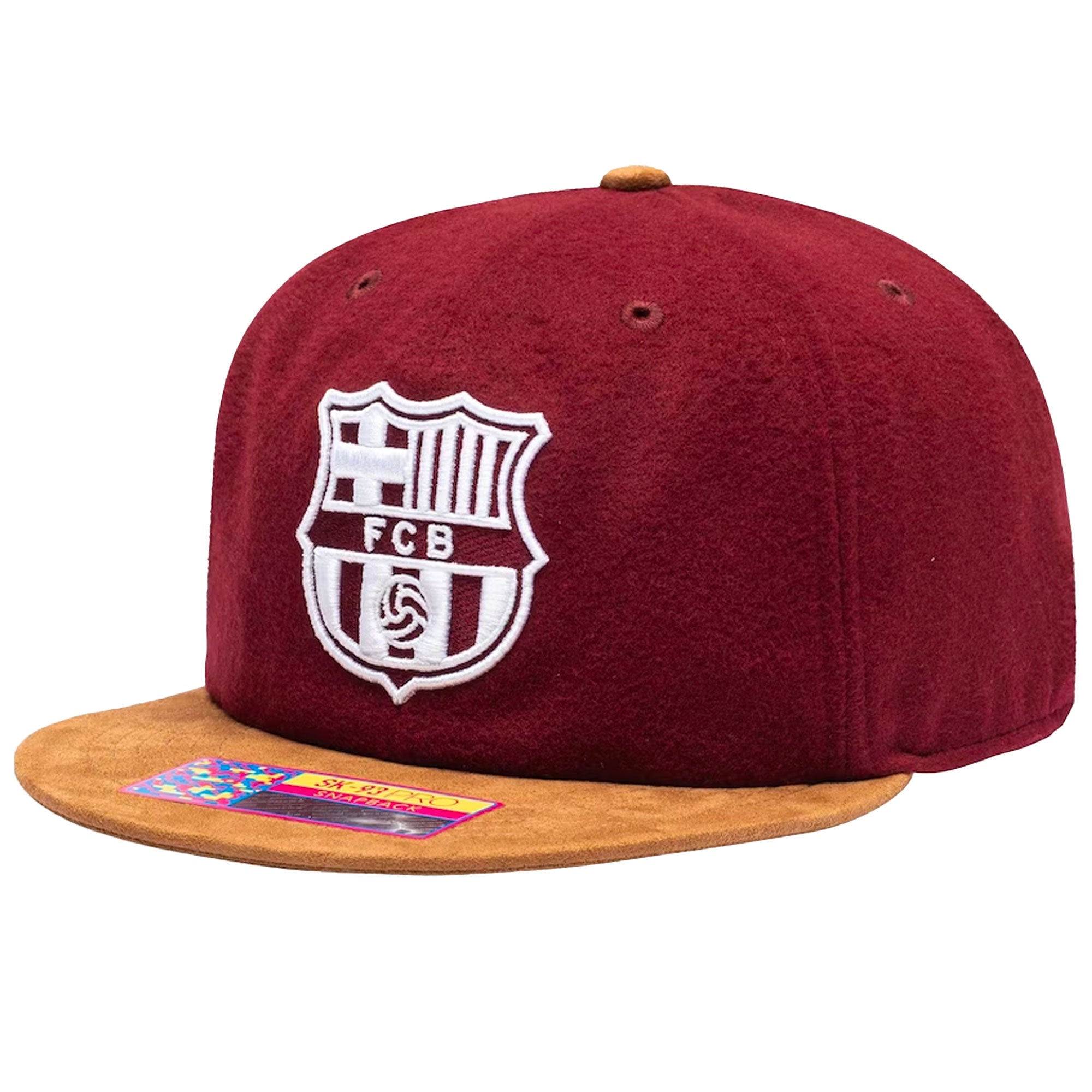 Fan Ink FC Barcelona Snapback Hat Burgundy、mySite、noshort