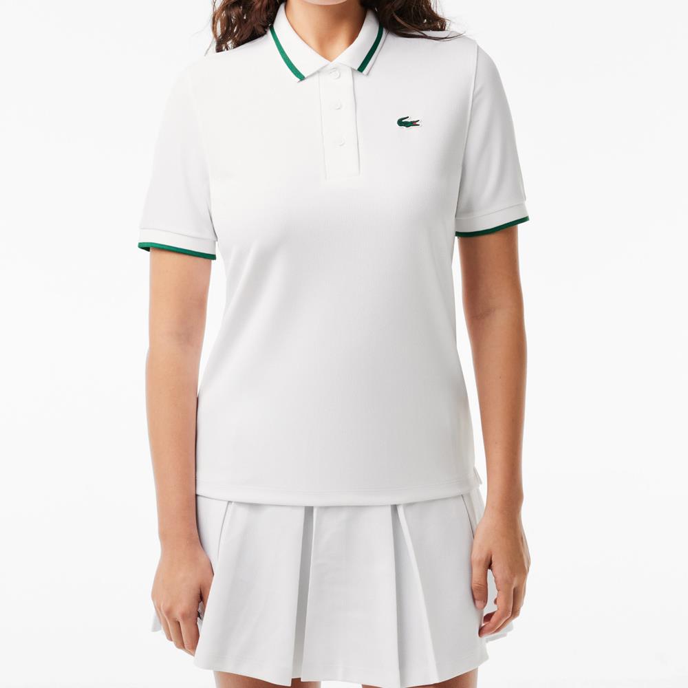 Lacoste Women's Contrast Pique Polo - White/Green