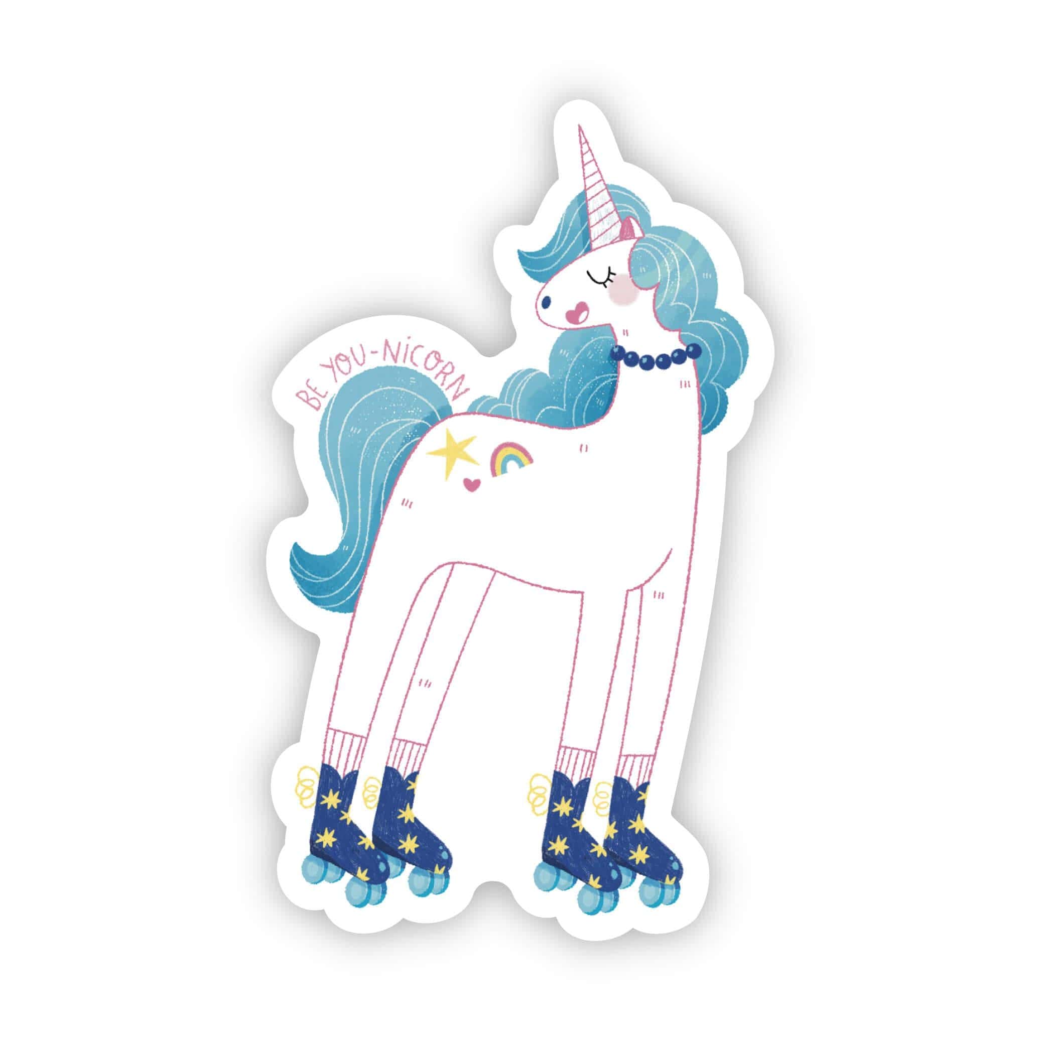  Be You Unicorn on Rollerskates Sticker、mySite、ghnorth