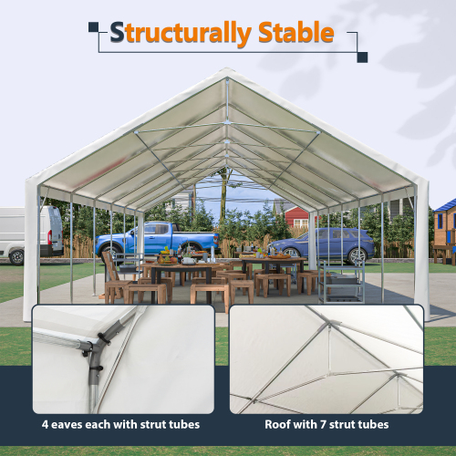 20x40FT Party Tent Heavy Duty, Large Wedding Event Shelters with 3 Carry Bags & Removable Sidewalls, Outdoor Canopy Gazebo Commercial Tents for Parties Carport Camping Garden Patio、、eastwooduniform