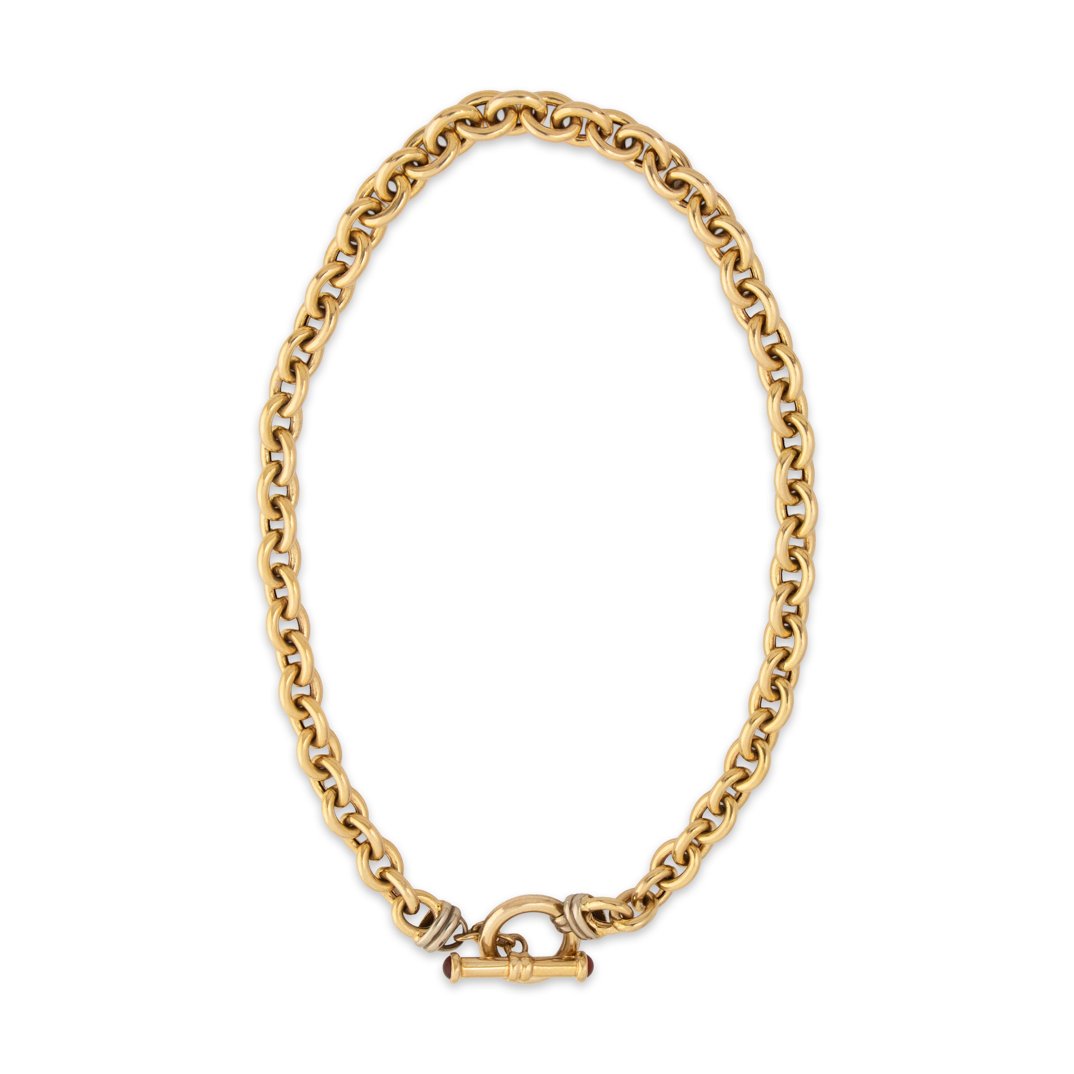 Vintage 14k Yellow Gold Carnelian Toggle Chain / Necklace 17、mySite、hinf8tx79