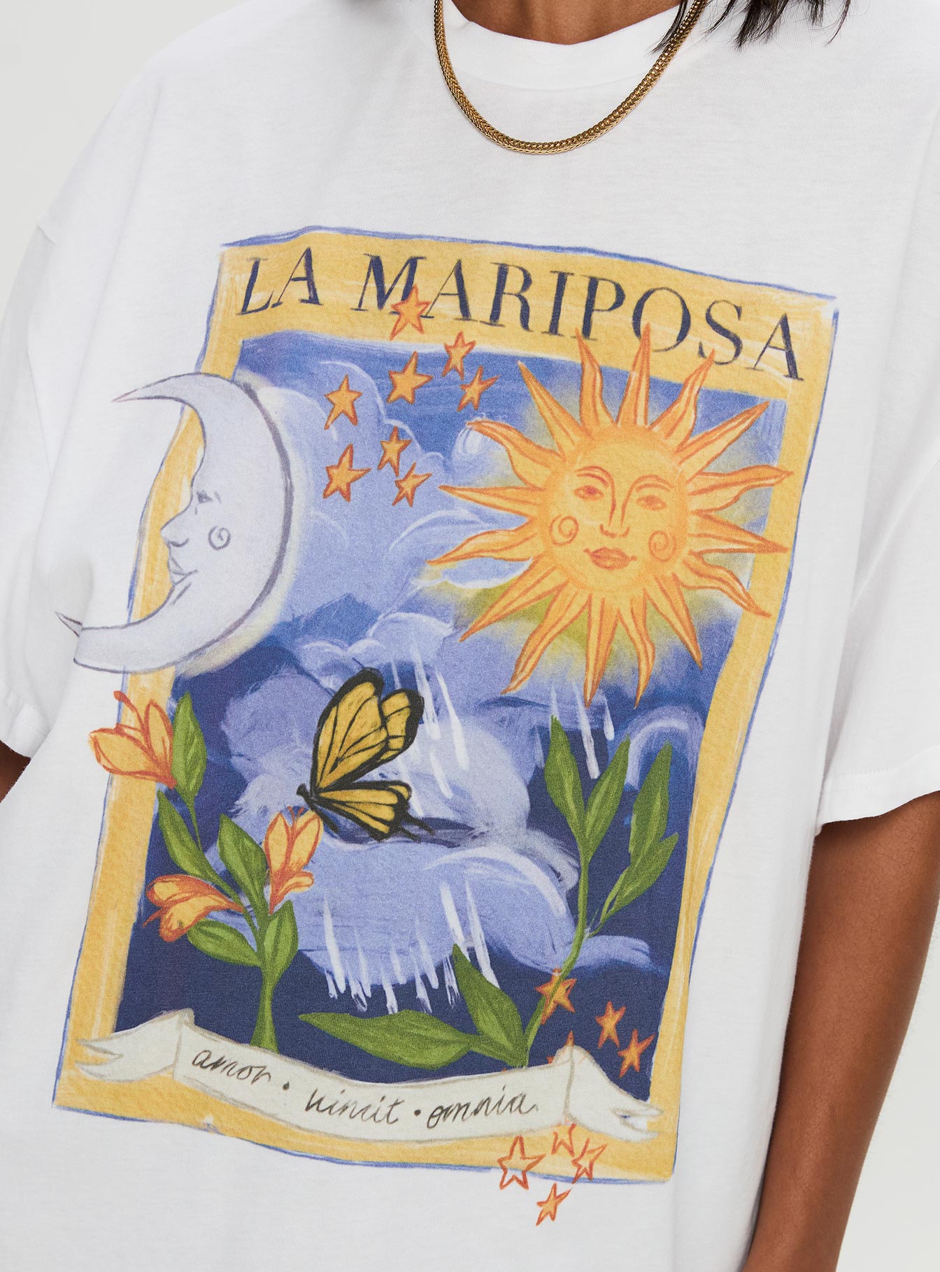 Tarot Card Oversized Graphic Top White / Multi、mySite、solidvoid