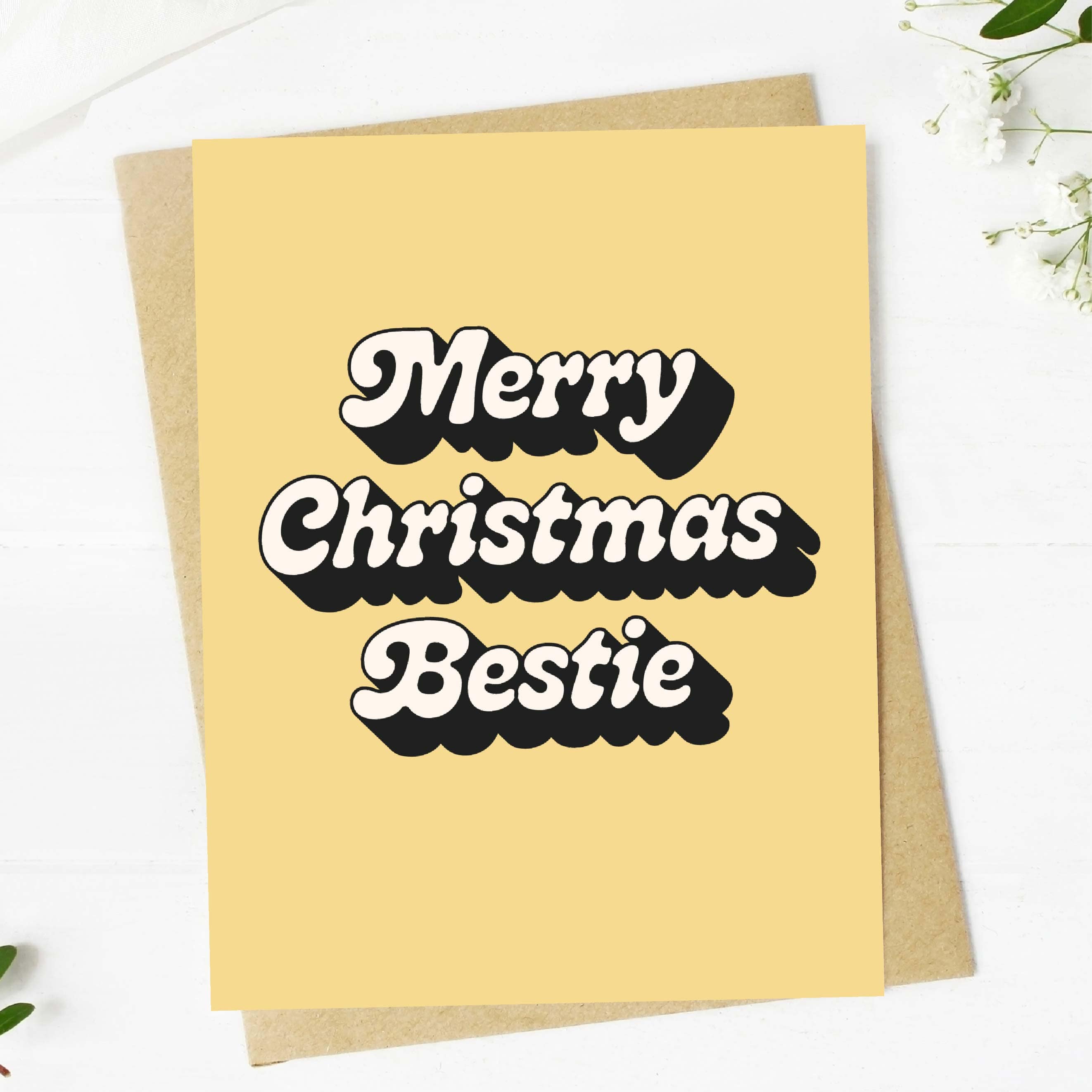  Merry Christmas Bestie Greeting Card、mySite、elrpsem3k
