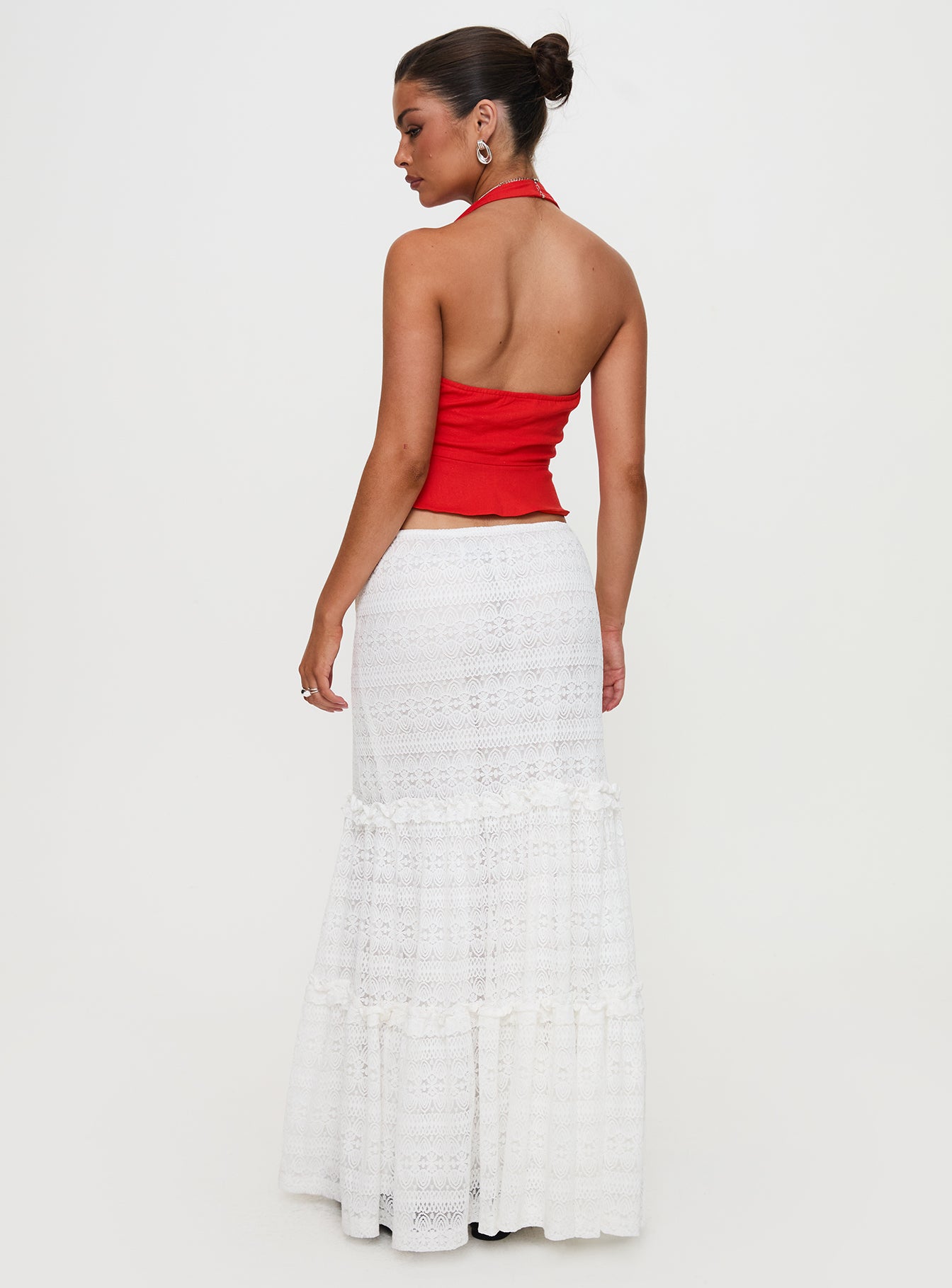 Buttacupe Lace Maxi Skirt White、mySite、solidvoid