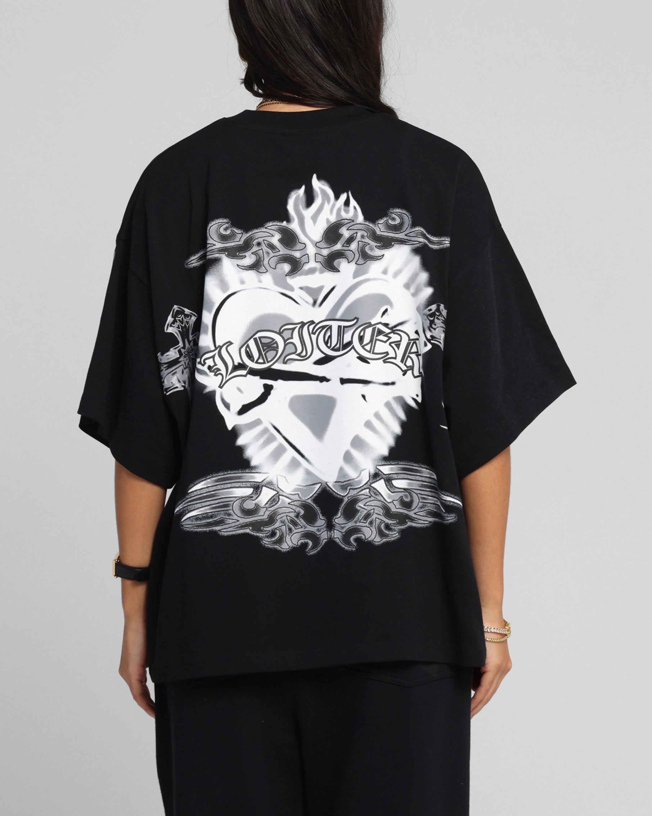Loiter Hearts T-Shirt Black、mySite、zt4zffjzw