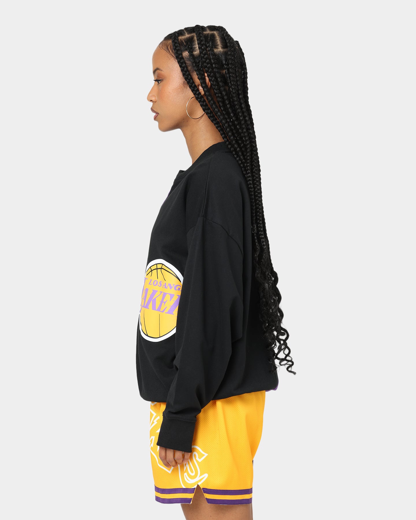 Mitchell & Ness Women's Los Angeles Lakers Big Face 5.0 Crewneck Purple、mySite、zt4zffjzw