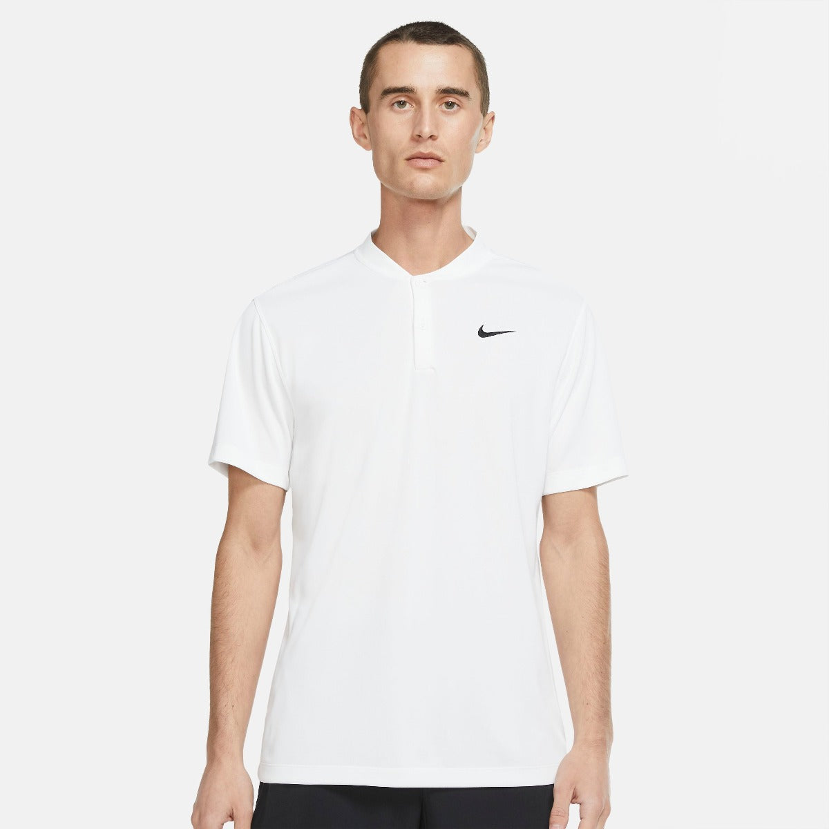 Nike Men's Dri-FIT Victory Blade Solid Polo (White/Black)
