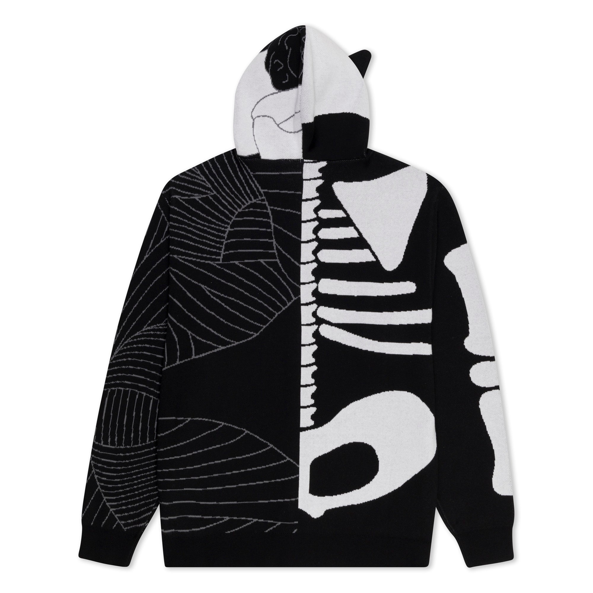  Skelly Nerm Knit Hoodie (Black/White)、mySite、merchandisen