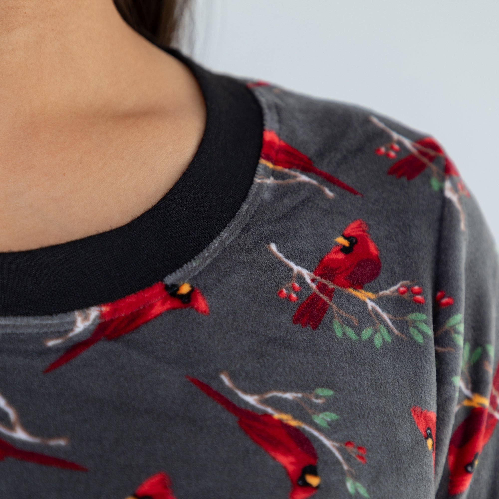 Luxe Cardinal Long Sleeve Nightgown、mySite、camillekostekn