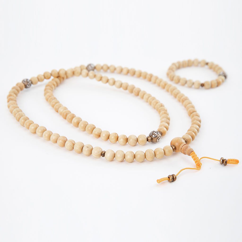 Conch Mantra Bead & Raw Sandalwood Mala Set、mySite、topwebapps
