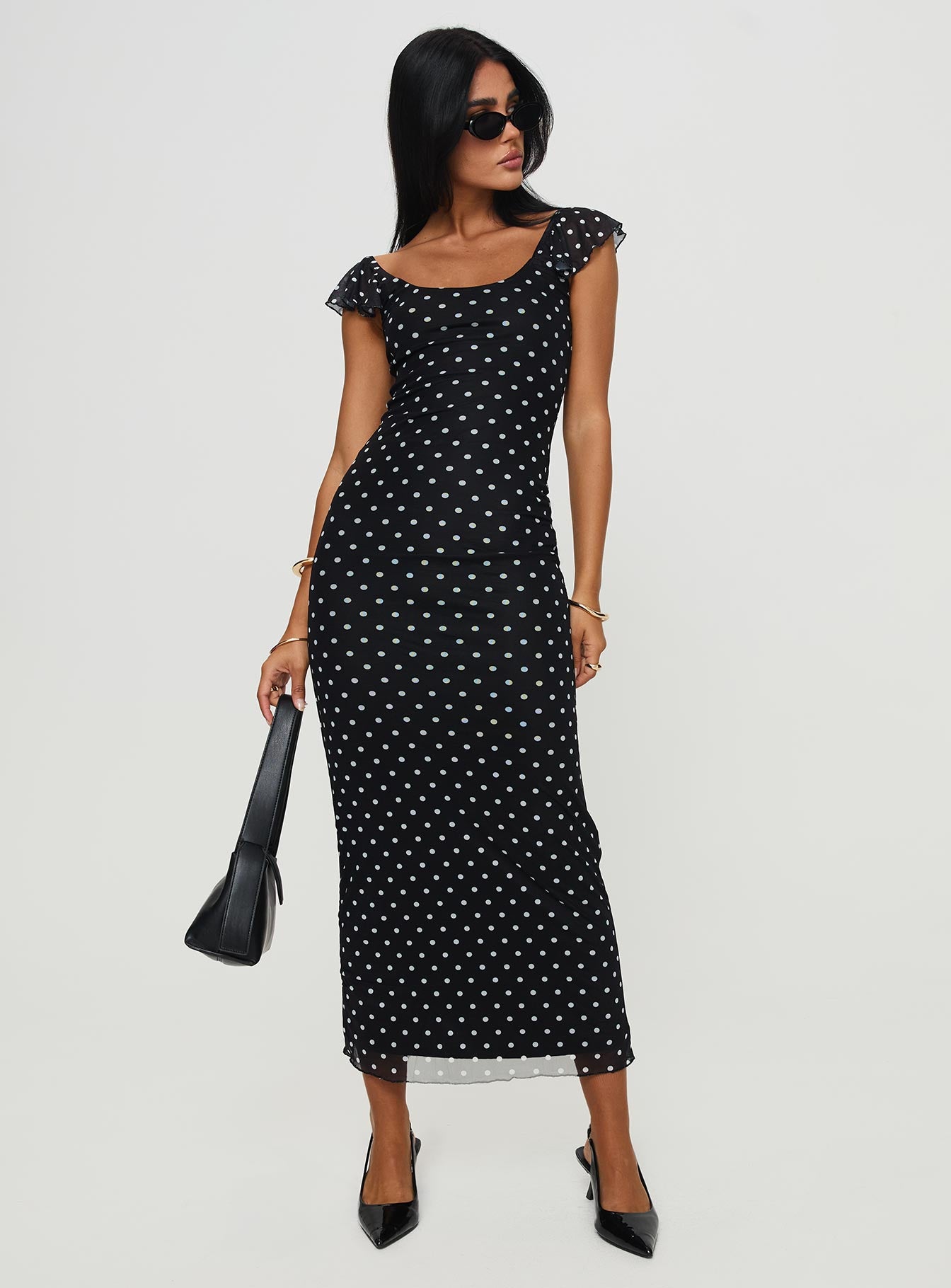 Sandberg Maxi Dress Black Polka Dot、mySite、solidvoid