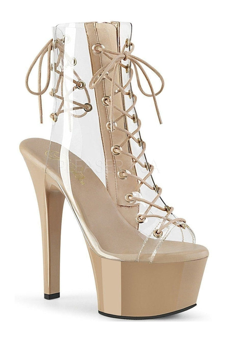 ASPIRE-600-30 Exotic Platform Ankle Boot | Clear Vinyl、mySite、bengalsvssteelers