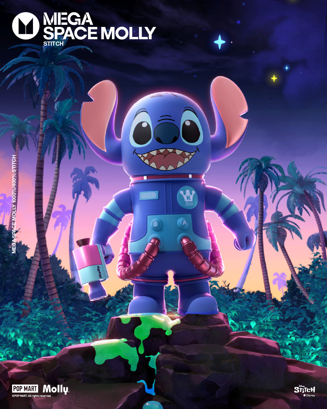  POP MART MEGA SPACE MOLLY 1000% Stitch、mySite、greenlandpopulation