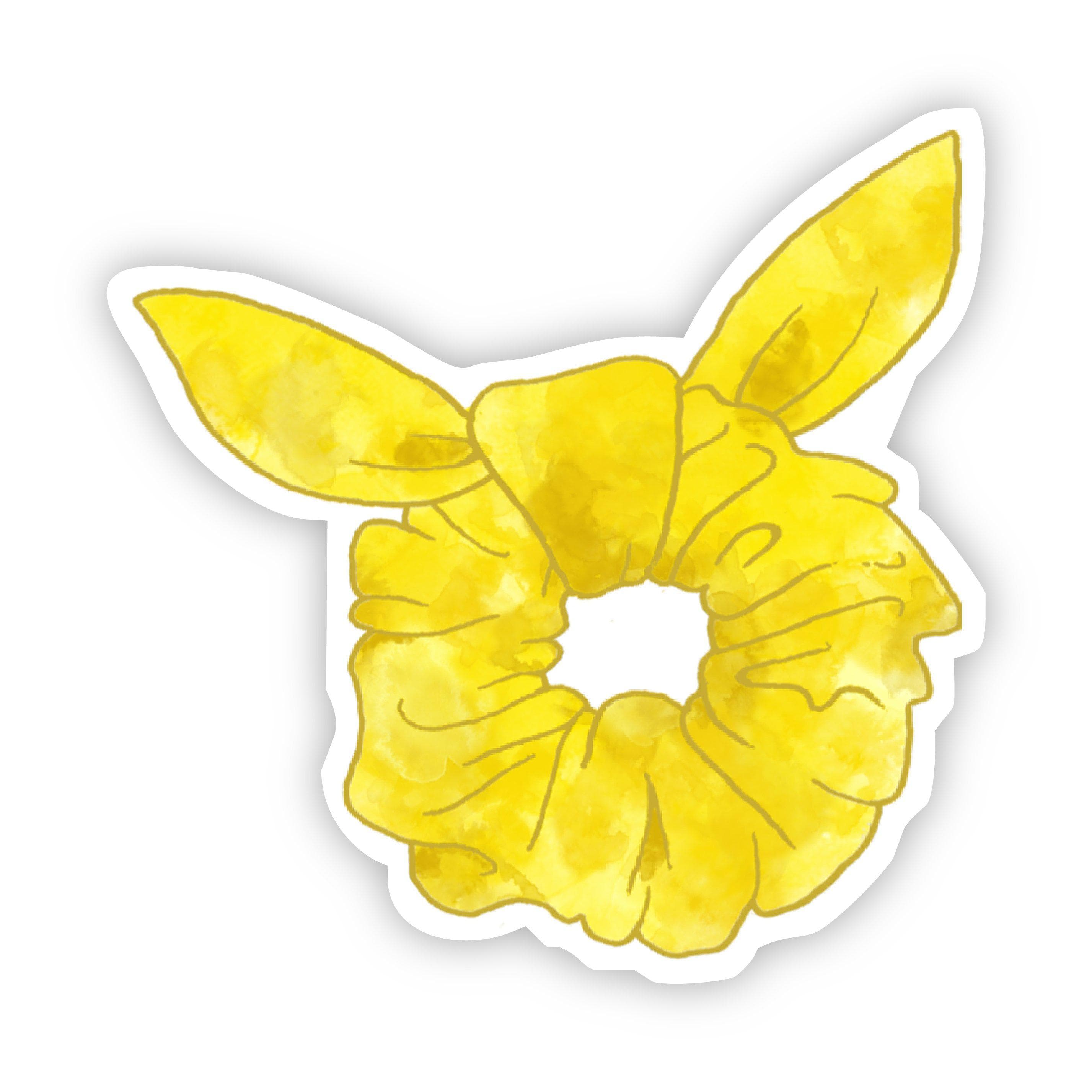  Yellow Scrunchie Watercolor Sticker、mySite、elrpsem3k