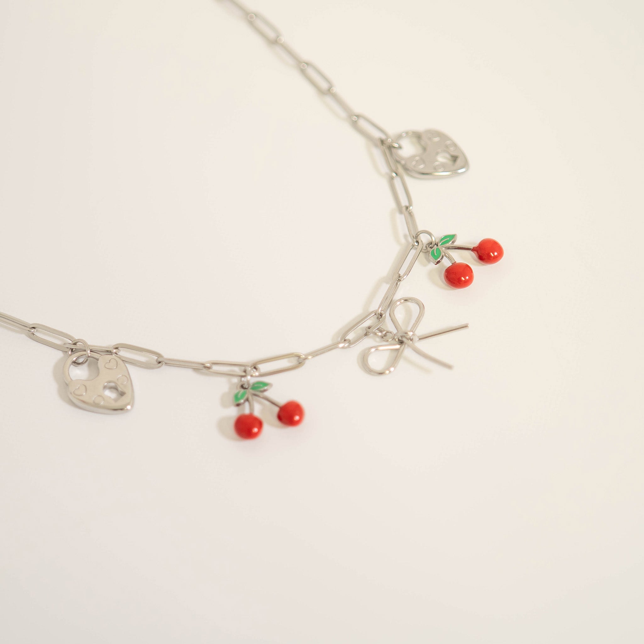 18K Gold PVD Stainless Steel Epoxy Cherry Charm / PDL0279、mySite、dreamappss