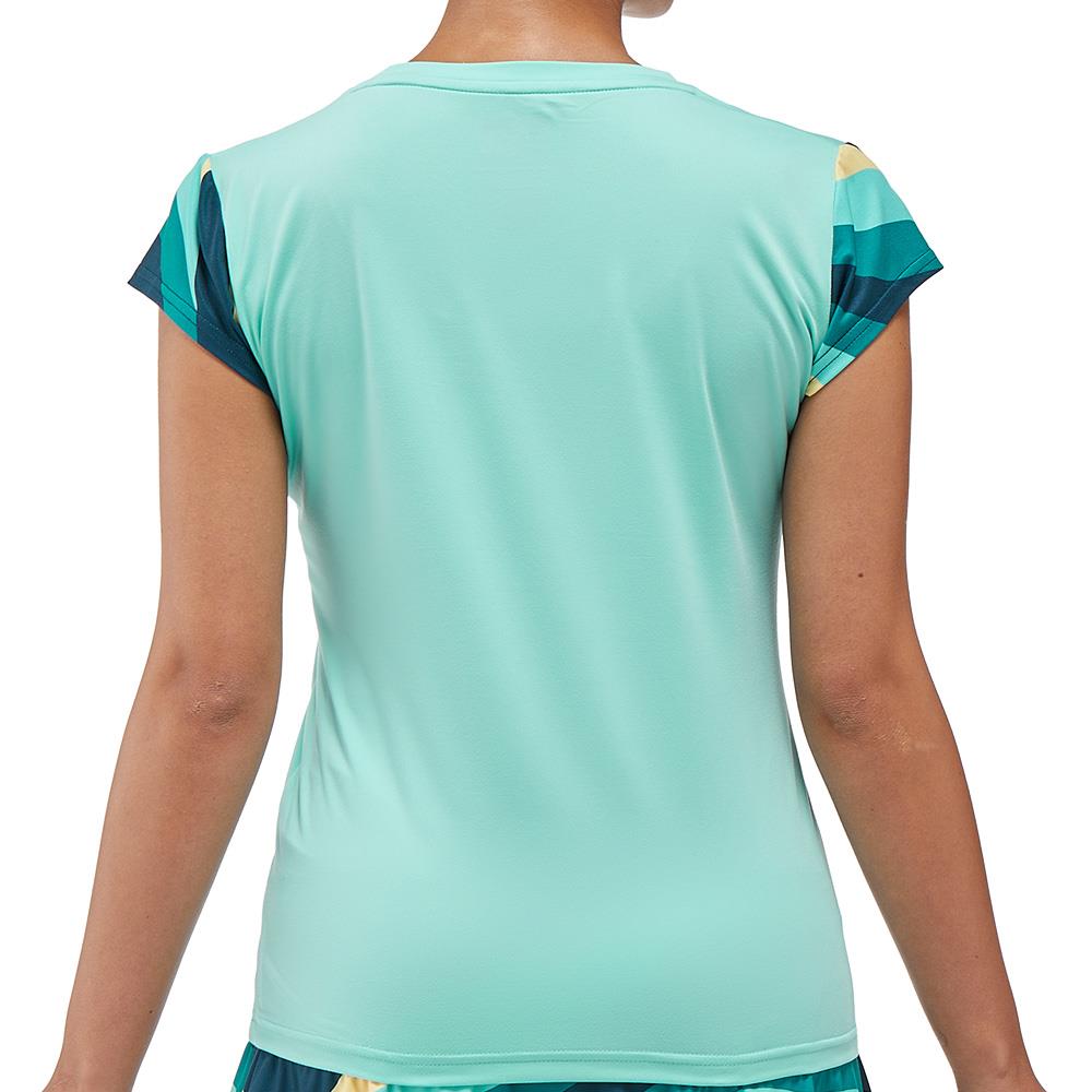 Yonex Women's AO Crew Top - Cyan、mySite、neckold