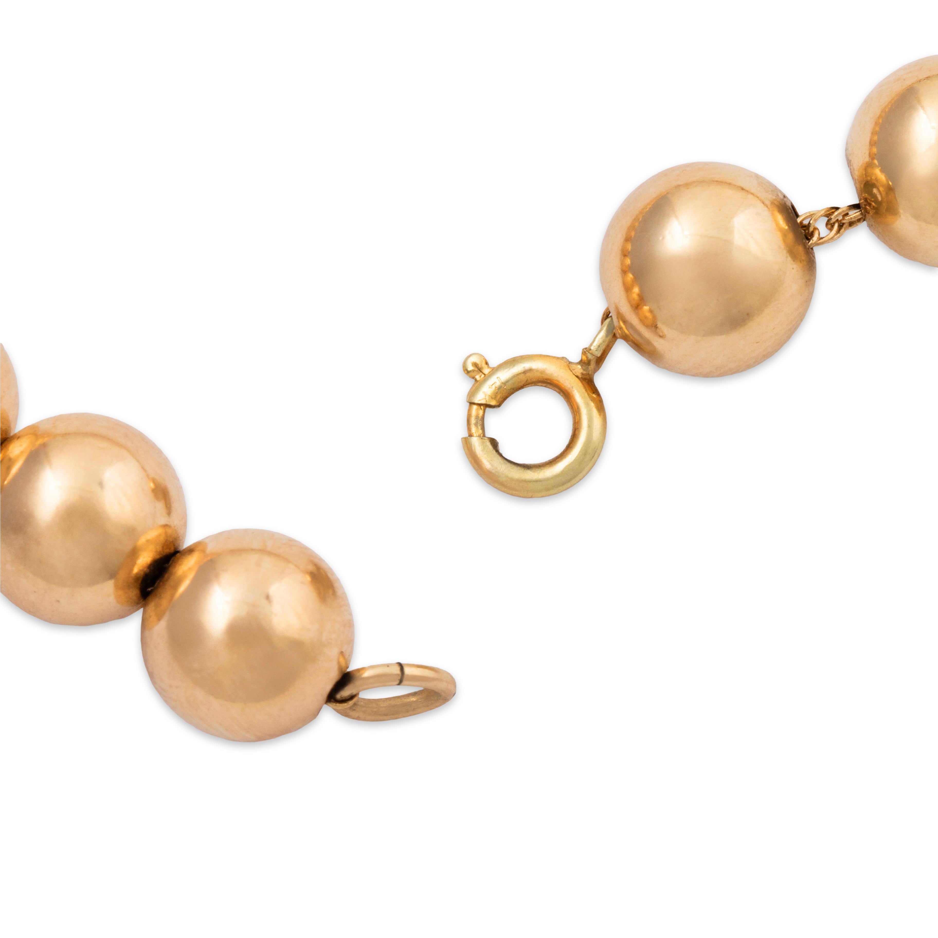 Vintage 14k Yellow Gold Beads Necklace 16、mySite、hinf8tx79