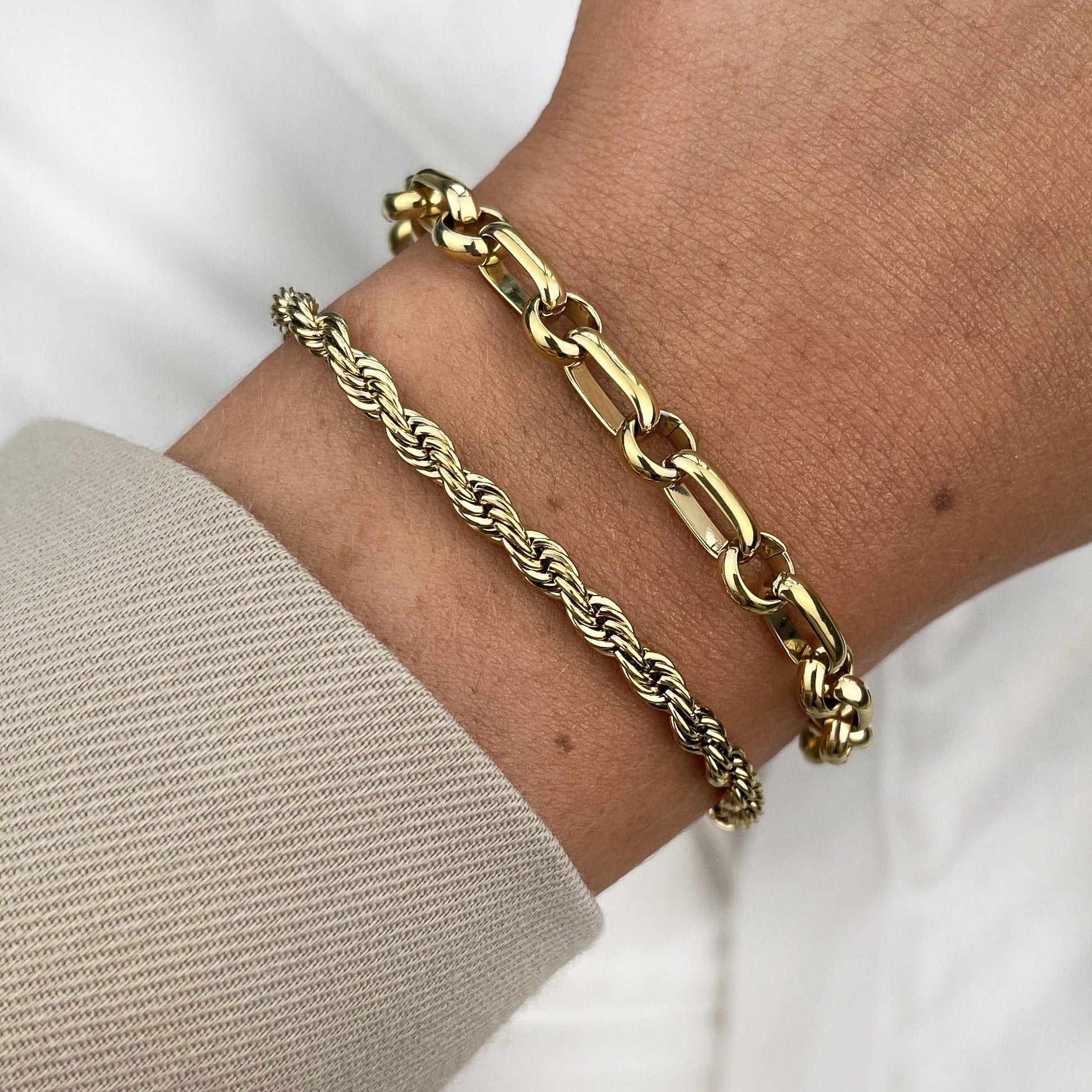 Gift Box Essentielle Rope & Mixed Oval Bracelets, Gold Colour、mySite、botmansion