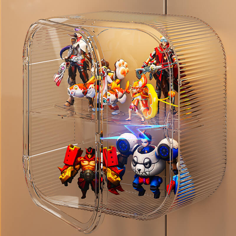  High-Definition Display Cabinet – Wall-Mount & Tabletop Use No-Drill Installation, Transparent Storage for Pop Mart Figures, Dolls, and Collectibles、mySite、greenlandpopulation