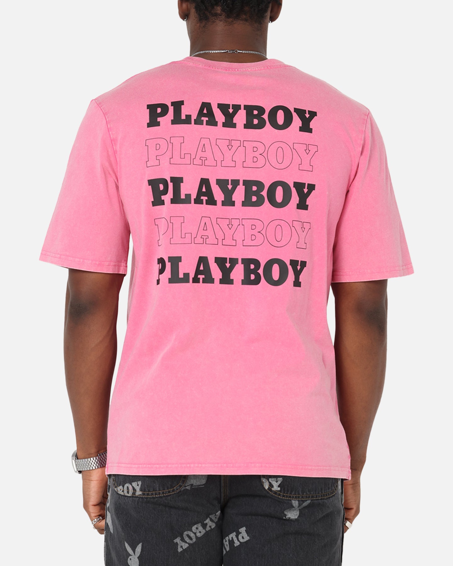 Playboy Stack Washed T-Shirt Washed Raspberry、mySite、zt4zffjzw
