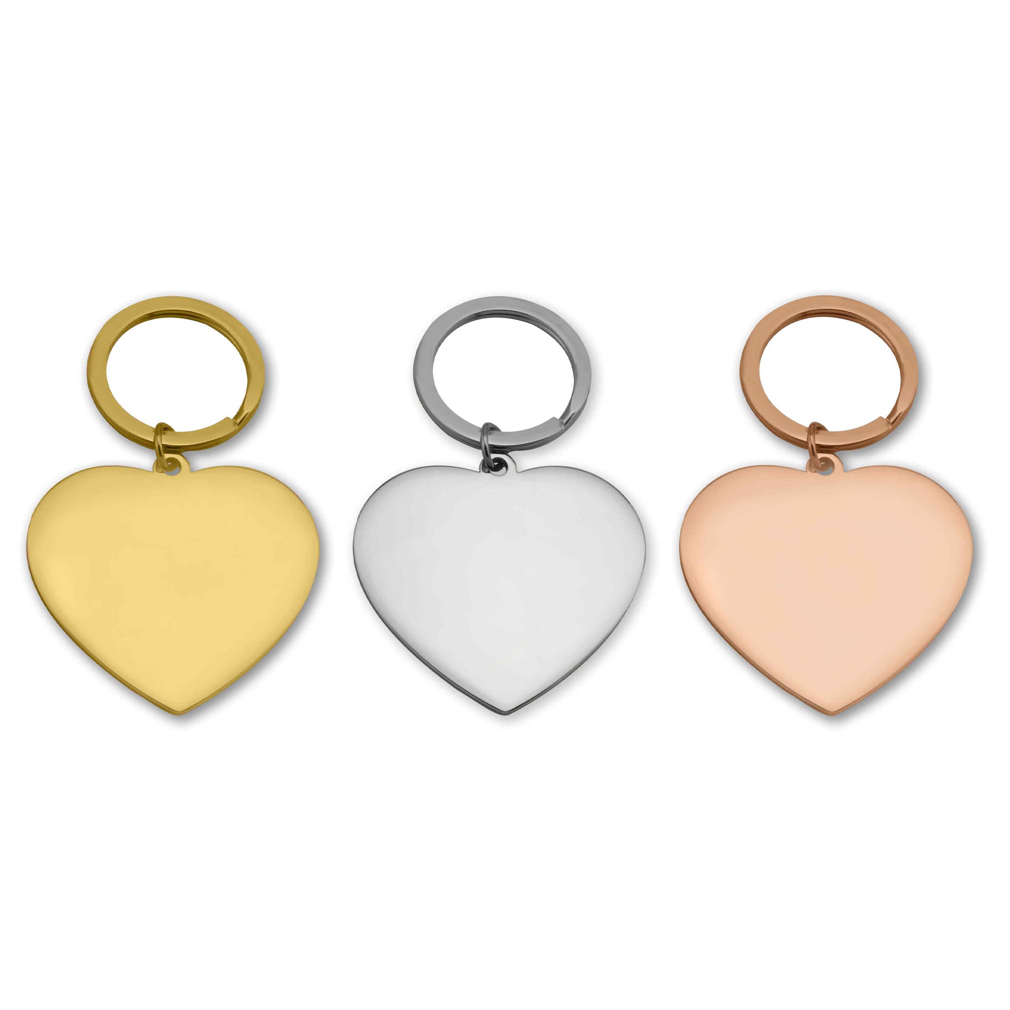18K Gold PVD Stainless Steel Engravable Heart Keychain / SBB0287、mySite、dreamappss