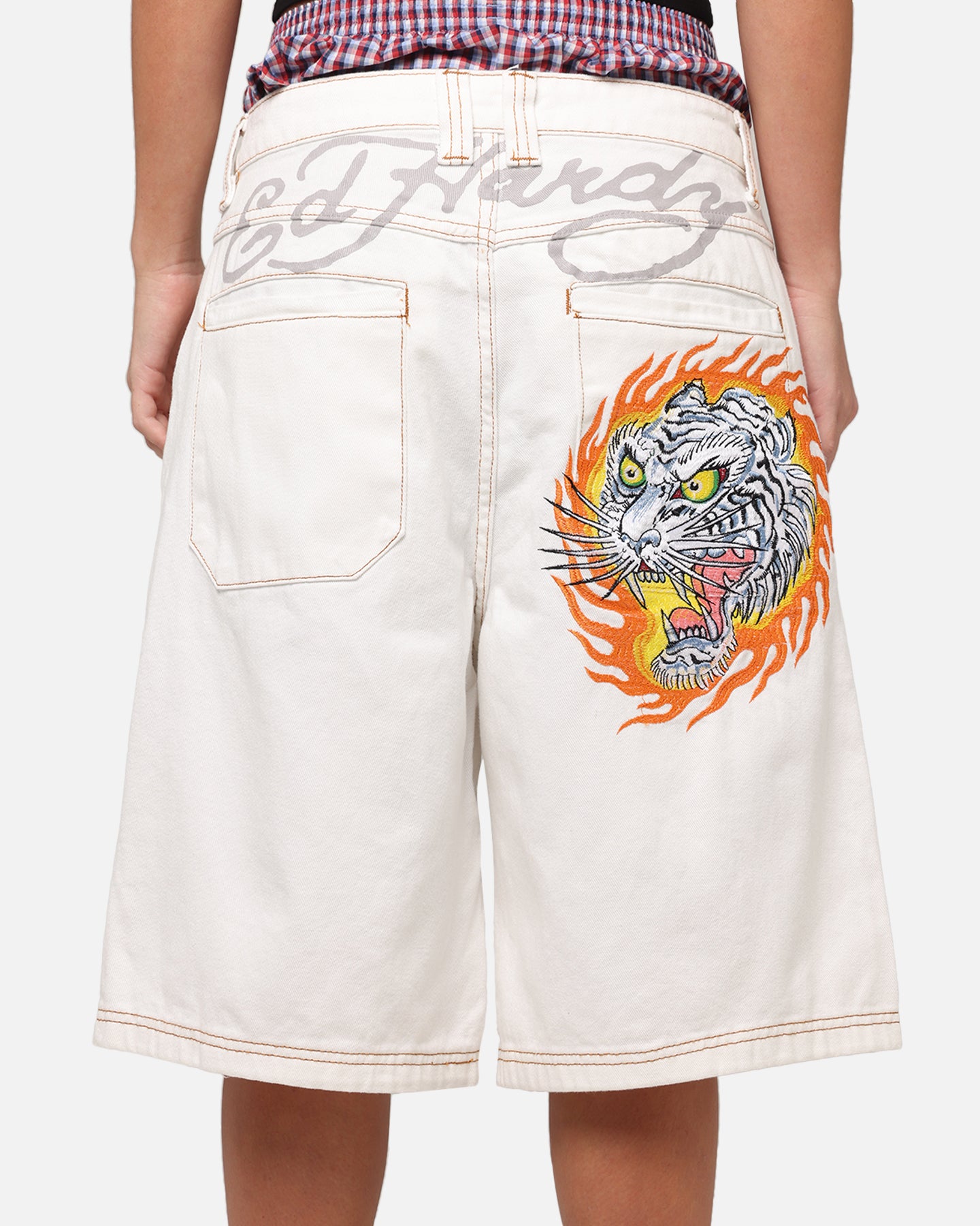 Ed Hardy Tiger Jorts Off White、mySite、zt4zffjzw