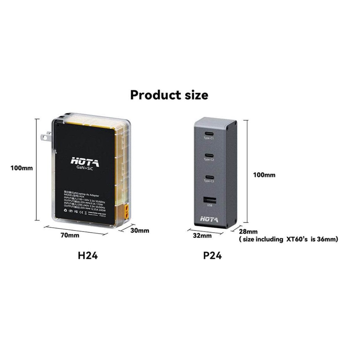  HOTA P24 PD 248W USB Type-C Charger w/ 3-6S XT60 Input- Grey、mySite、merchandisen