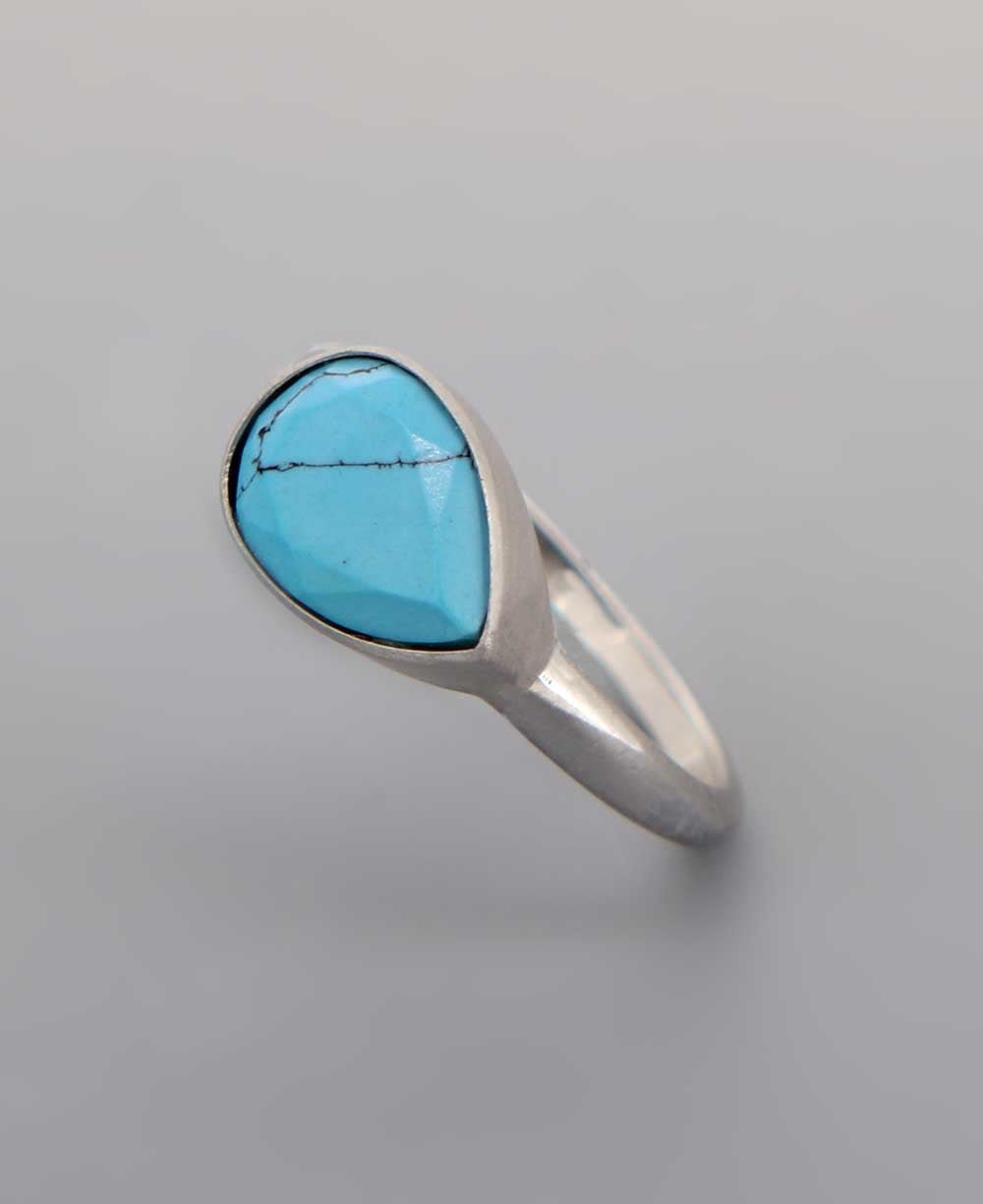 Turquoise Teardrop Shaped Gemstone Sterling Ring、mySite、topwebapps