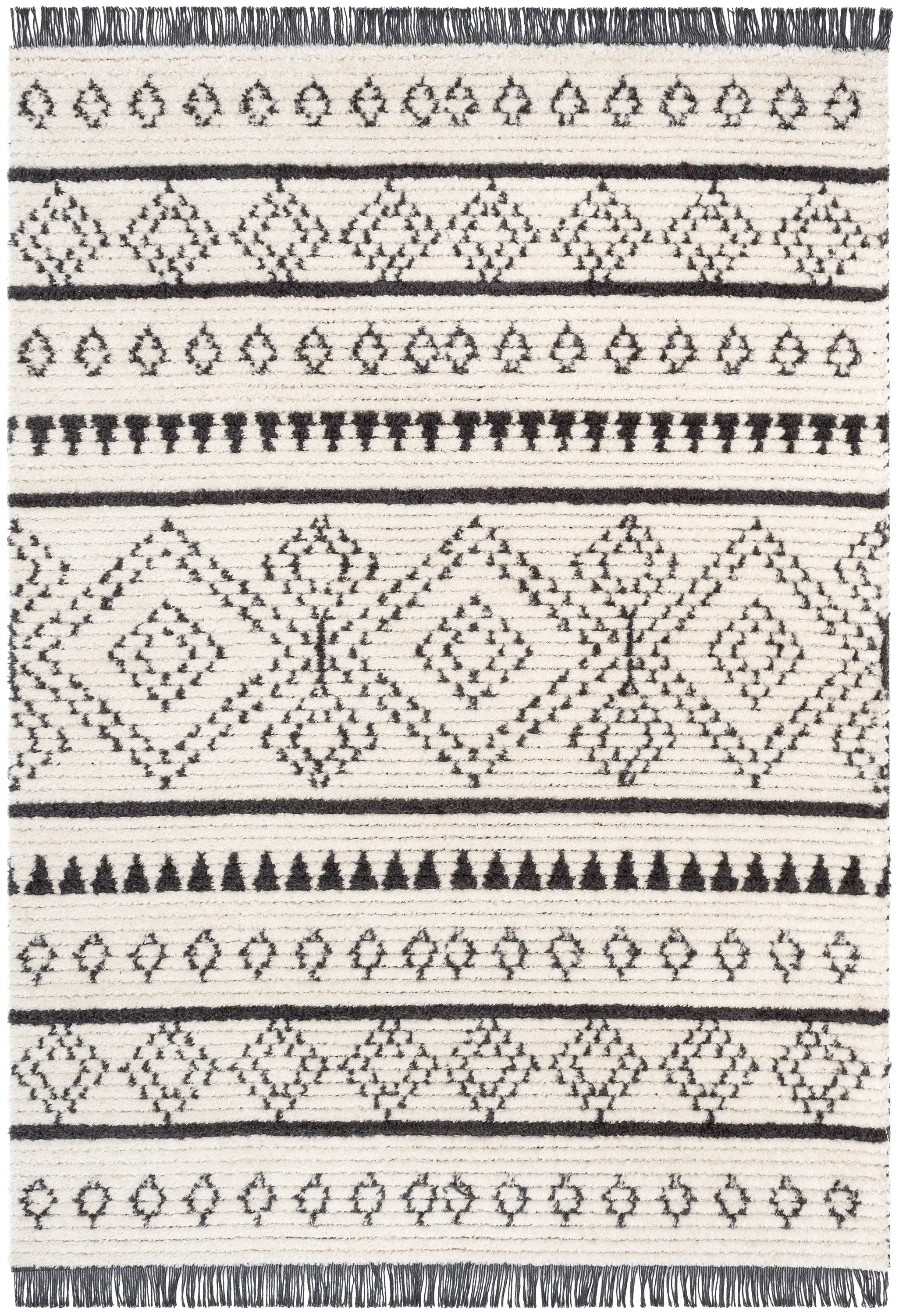Odina Tribal Diamond Lattice Pattern Grey High-Low Textured Pile Rug、mySite、gigharbornorthrealestate