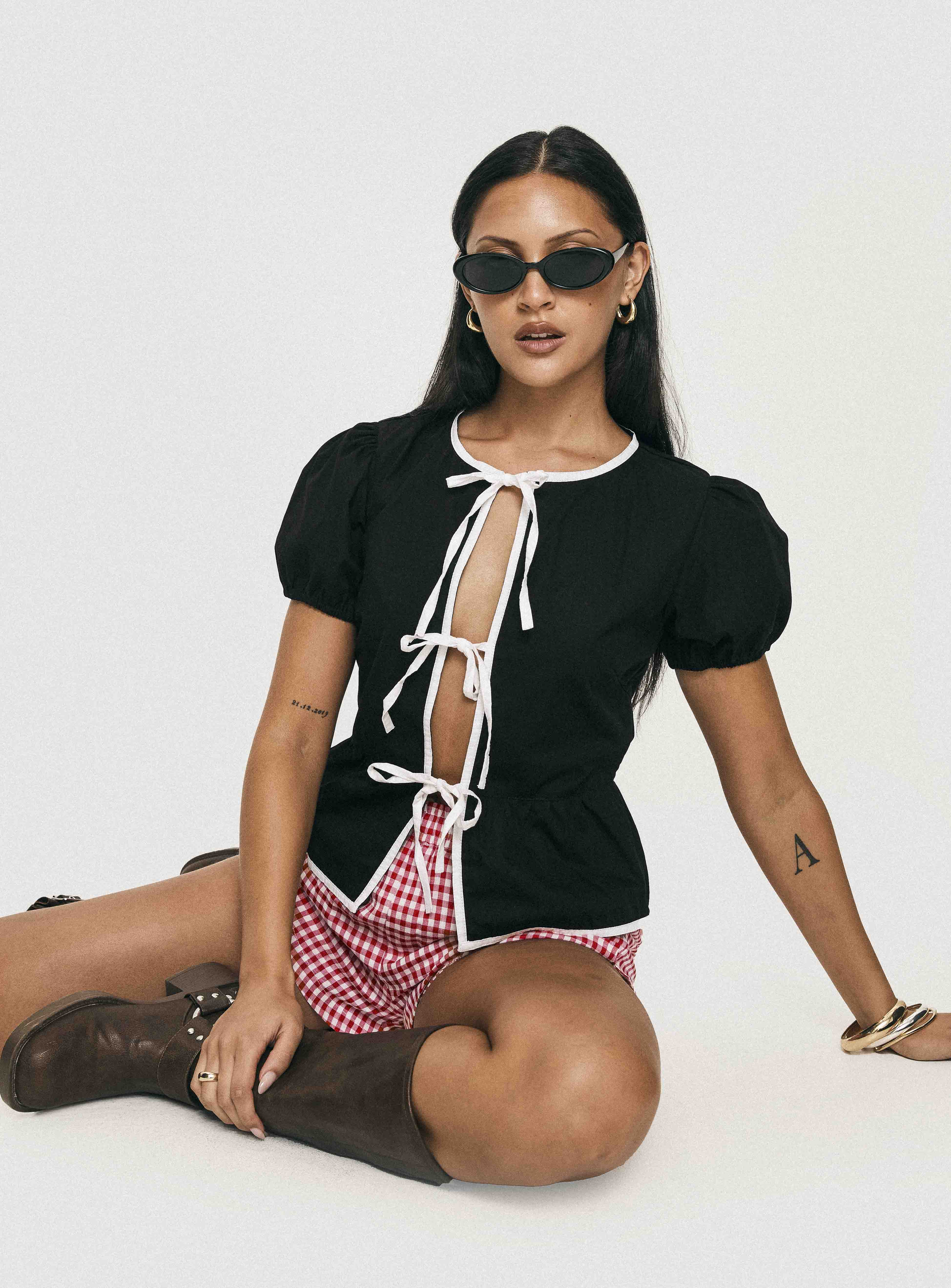 Ryota Blouse Black、mySite、solidvoid