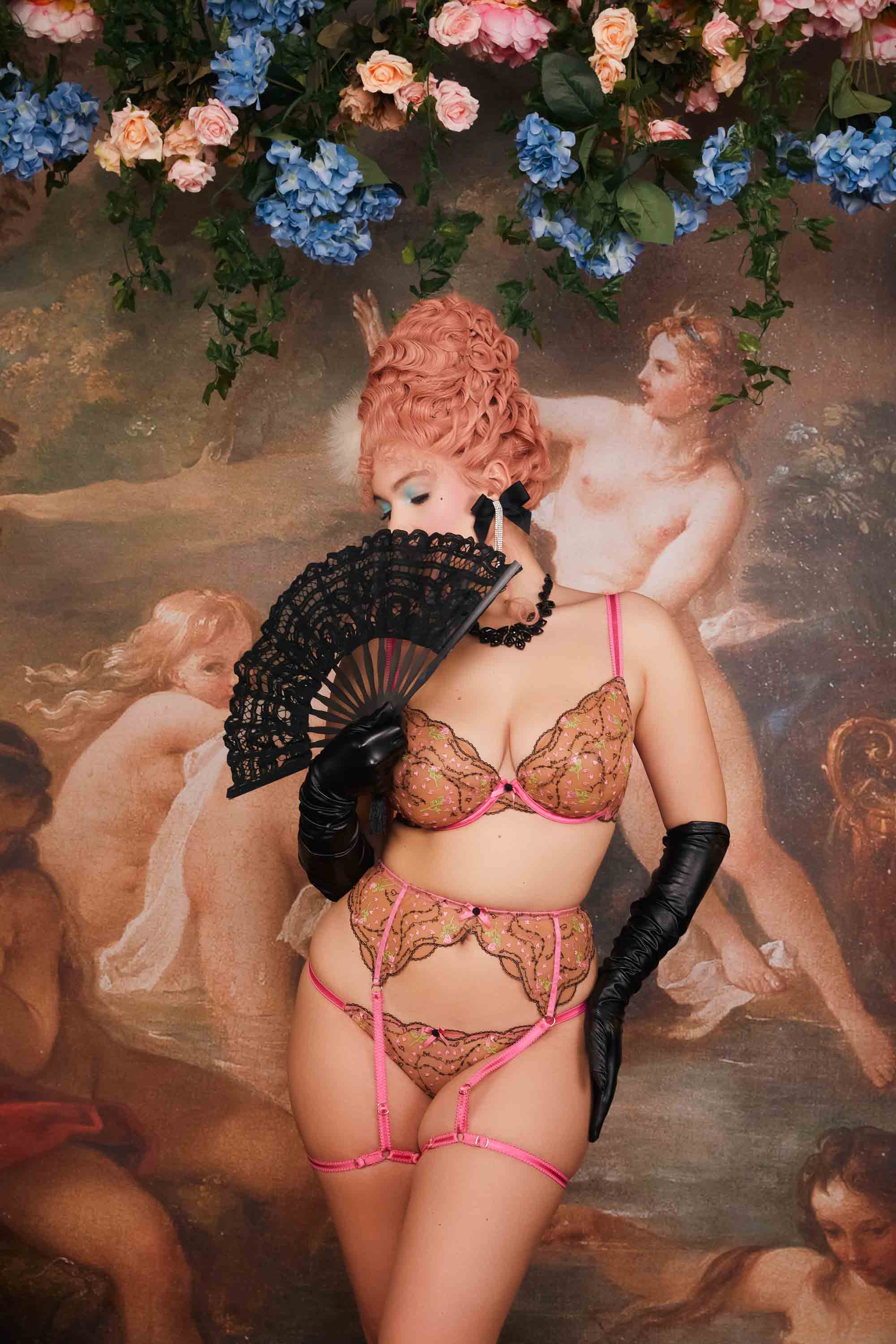 Spank Me Pink and Nude Custom Embroidery Tanga Brief、mySite、bengalsvssteelers