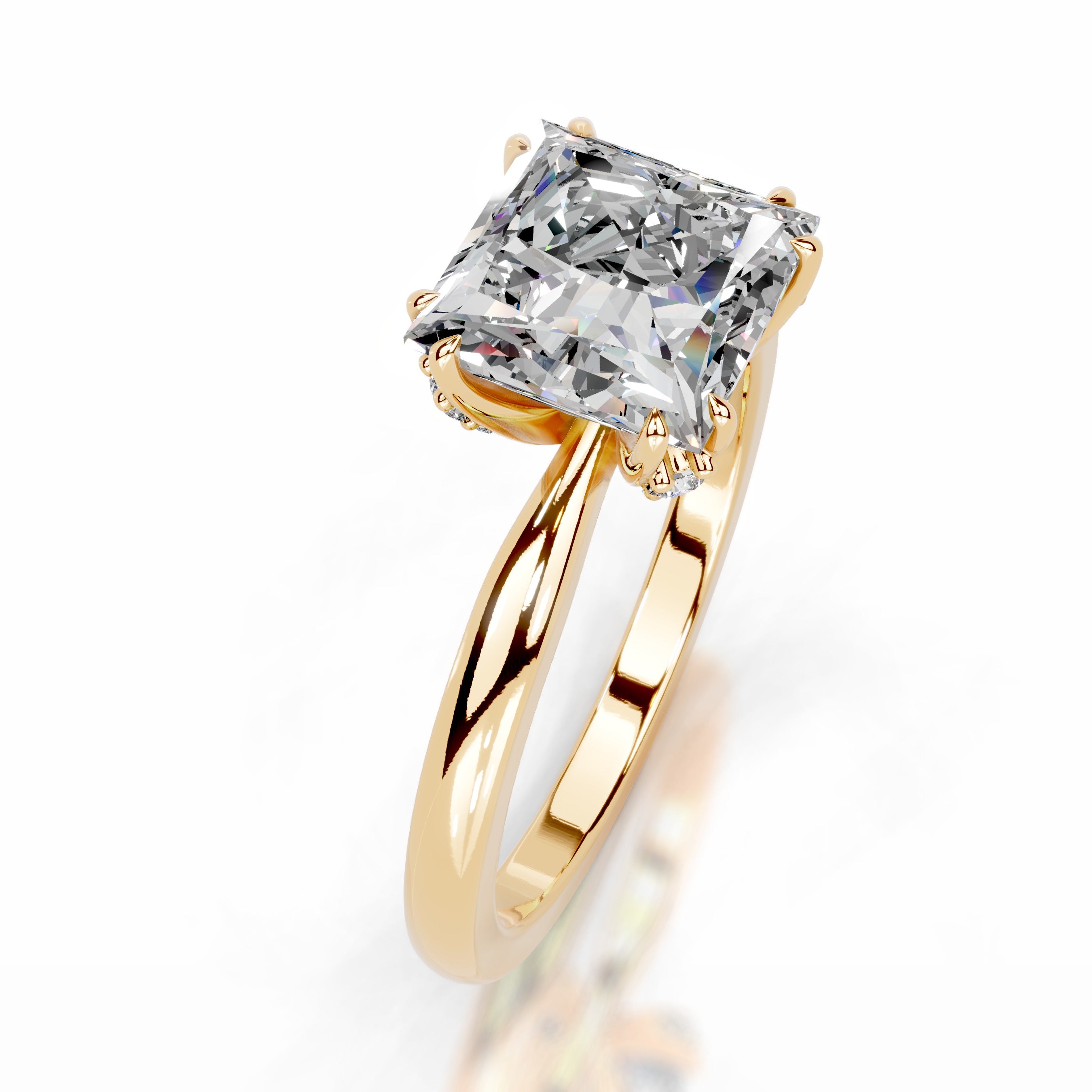 Collerina Moissanite & Diamond Ring - 18K Yellow Gold、mySite、hinf8tx79