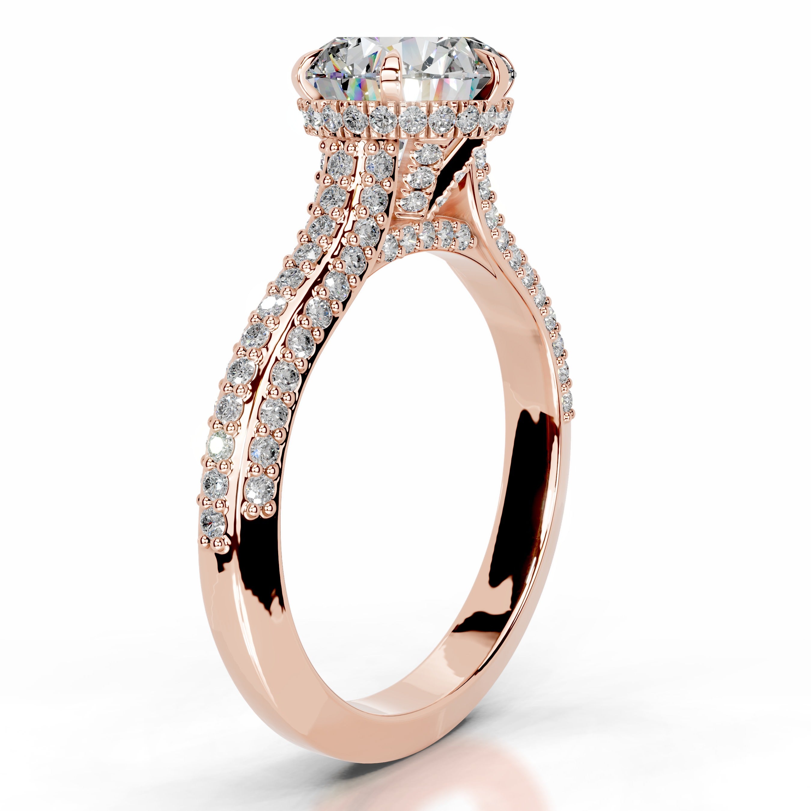 Joana Moissanite & Diamond Ring - 14K Rose Gold、mySite、hinf8tx79
