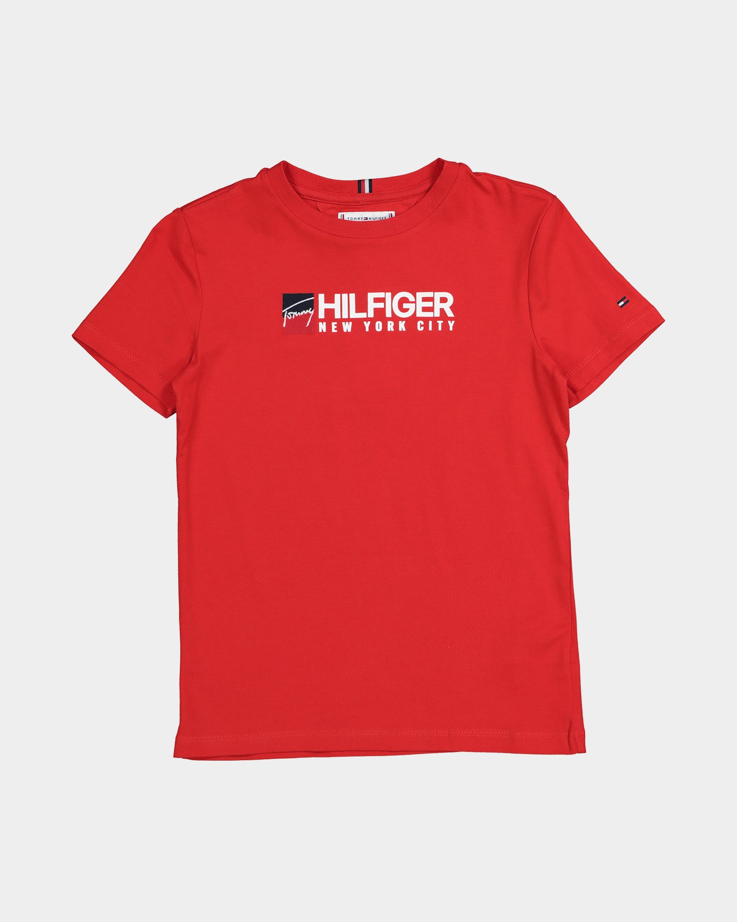 Tommy Hilfiger Kids' U Tommy Logo Short Sleeve T-Shirt Deep Crimson、mySite、zt4zffjzw