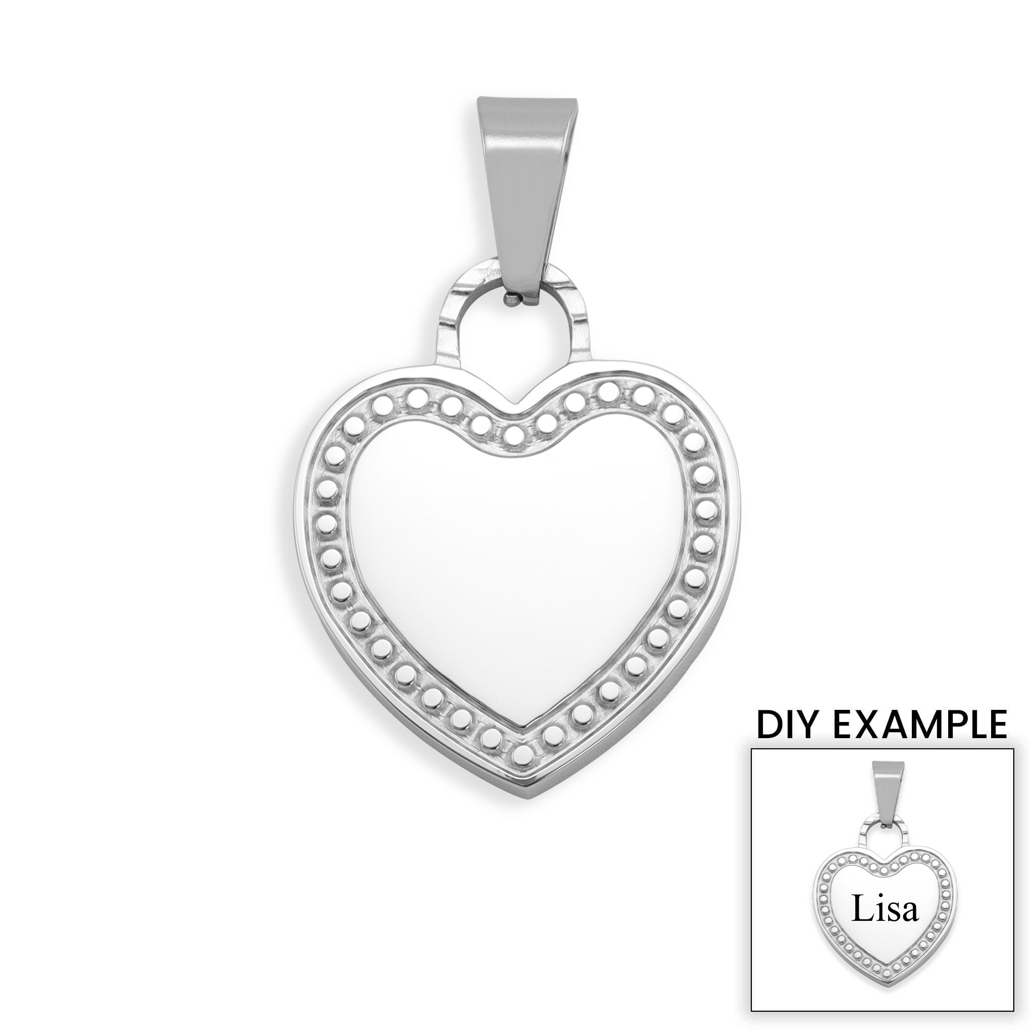 Stainless Steel Detailed Heart Pendant / SBB0086、mySite、dreamappss