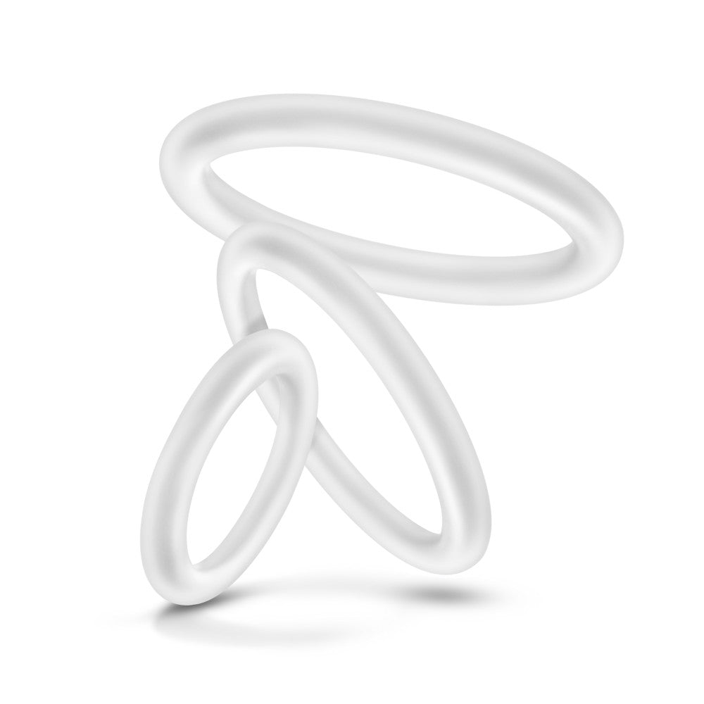Performance By Blush® | VS4: Glow In The Dark White Penis Ring Set (3-Sizes) - Made with Puria™ Silicone、mySite、bottomscart
